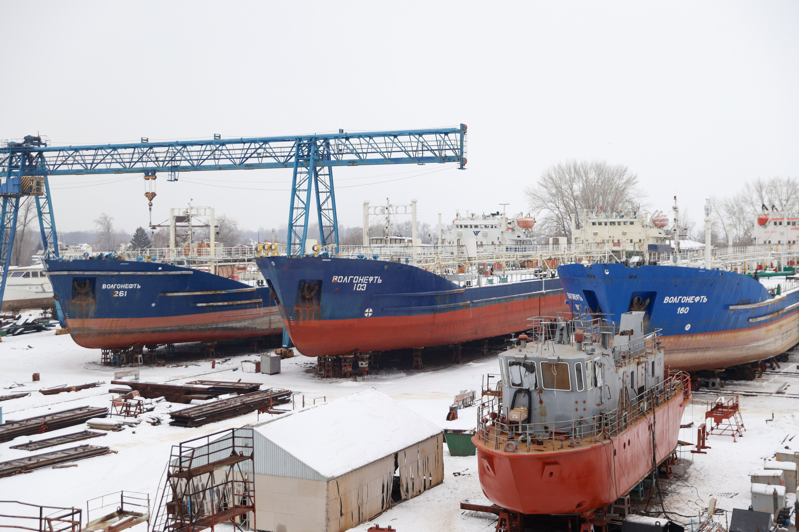 ЗАО нефтефлот Зимние фото + закаладка киля Судна. Фотограф в Самаре Максим Тырин