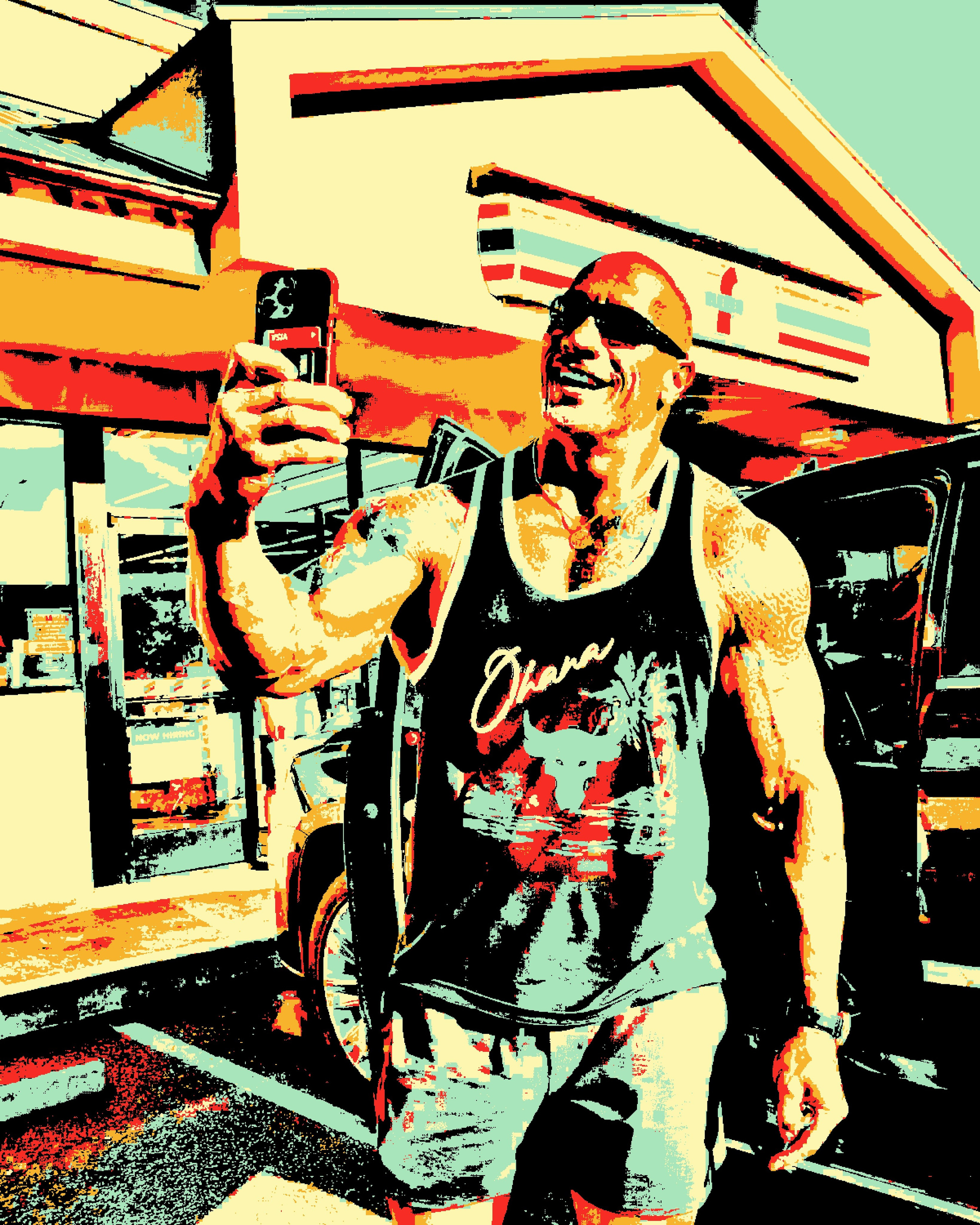 Дуэйн Джонсон (Dwayne Johnson). Визуальный арт пиксельный художник Василь Пиксель