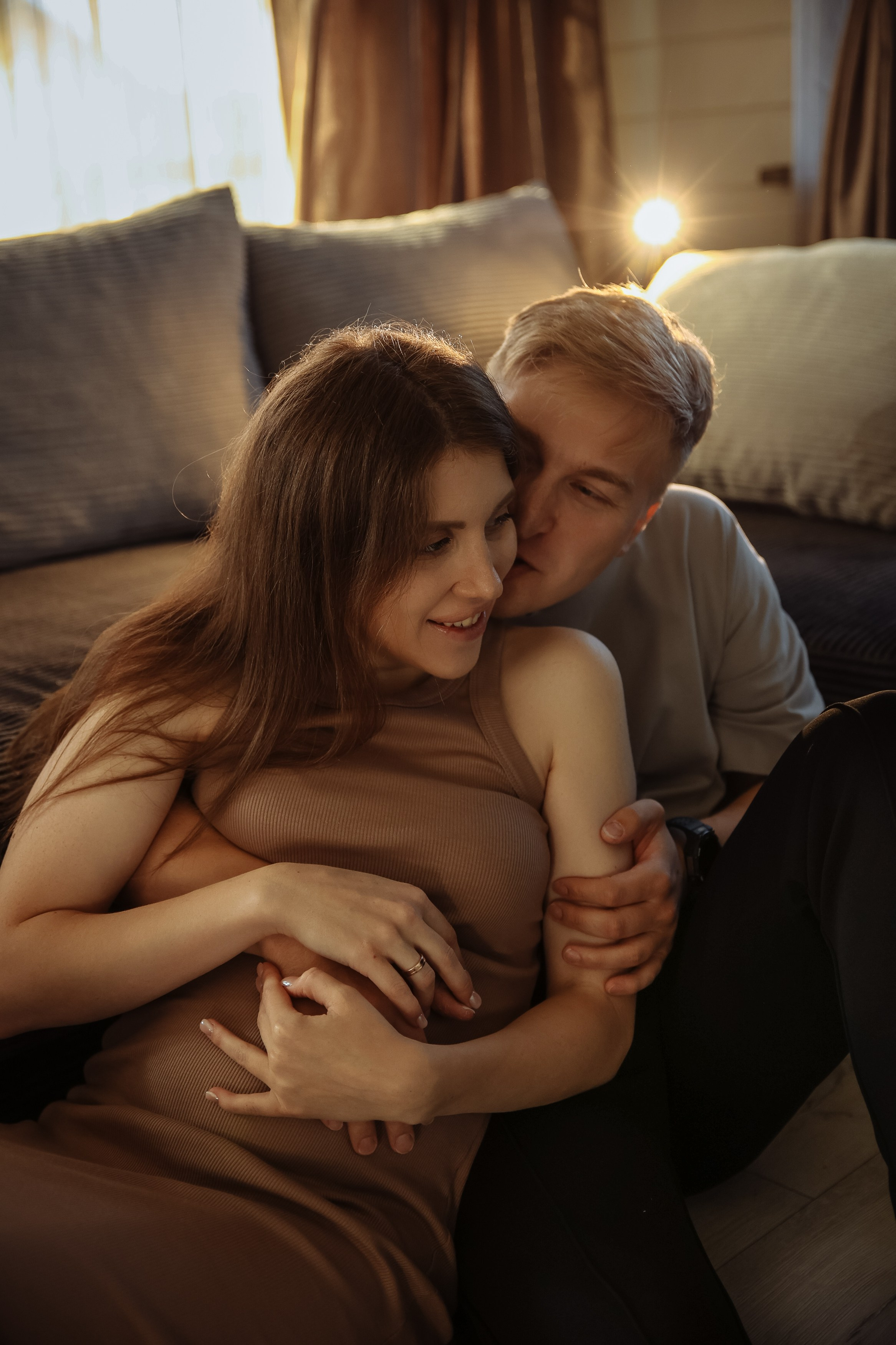 Семейная фотосессия дома Домашняя фотосессия Фотосессия беременности. Фотограф Владимир Москва