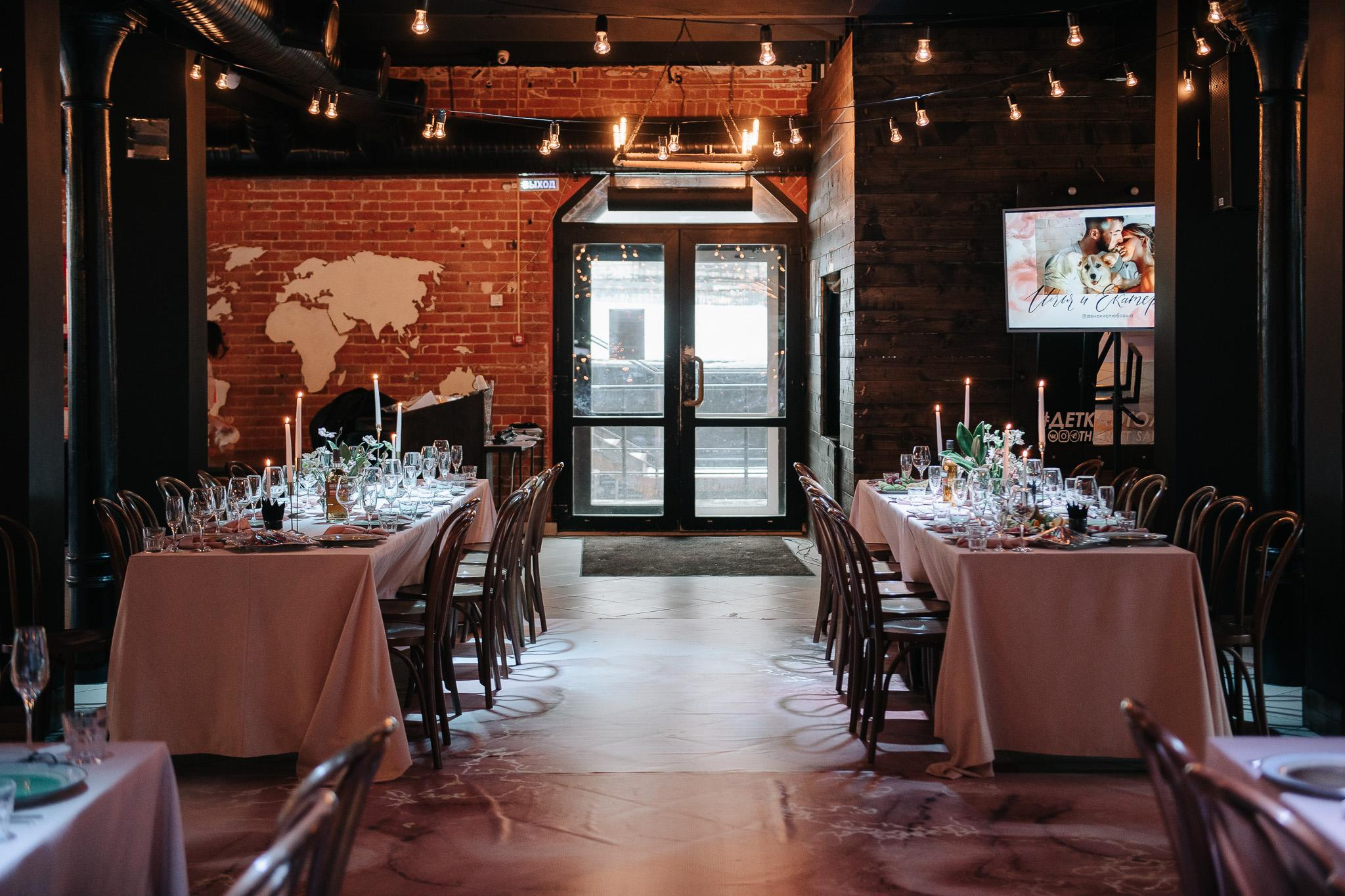 Свадебный декор от Ежевики в ресторане Loft. Фотограф Валерия Голубева (Миронова)