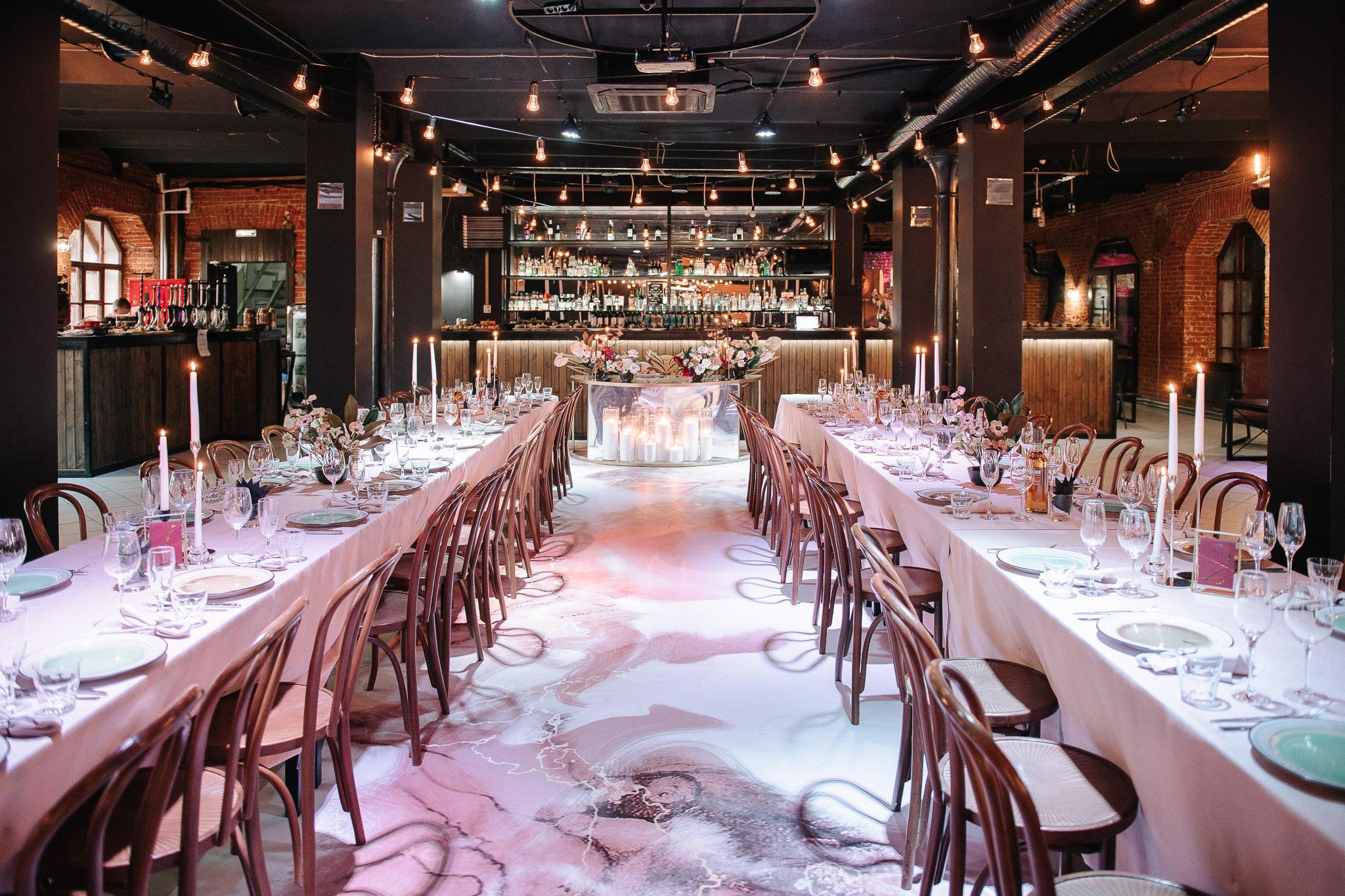 Свадебный декор от Ежевики в ресторане Loft. Фотограф Валерия Голубева (Миронова)