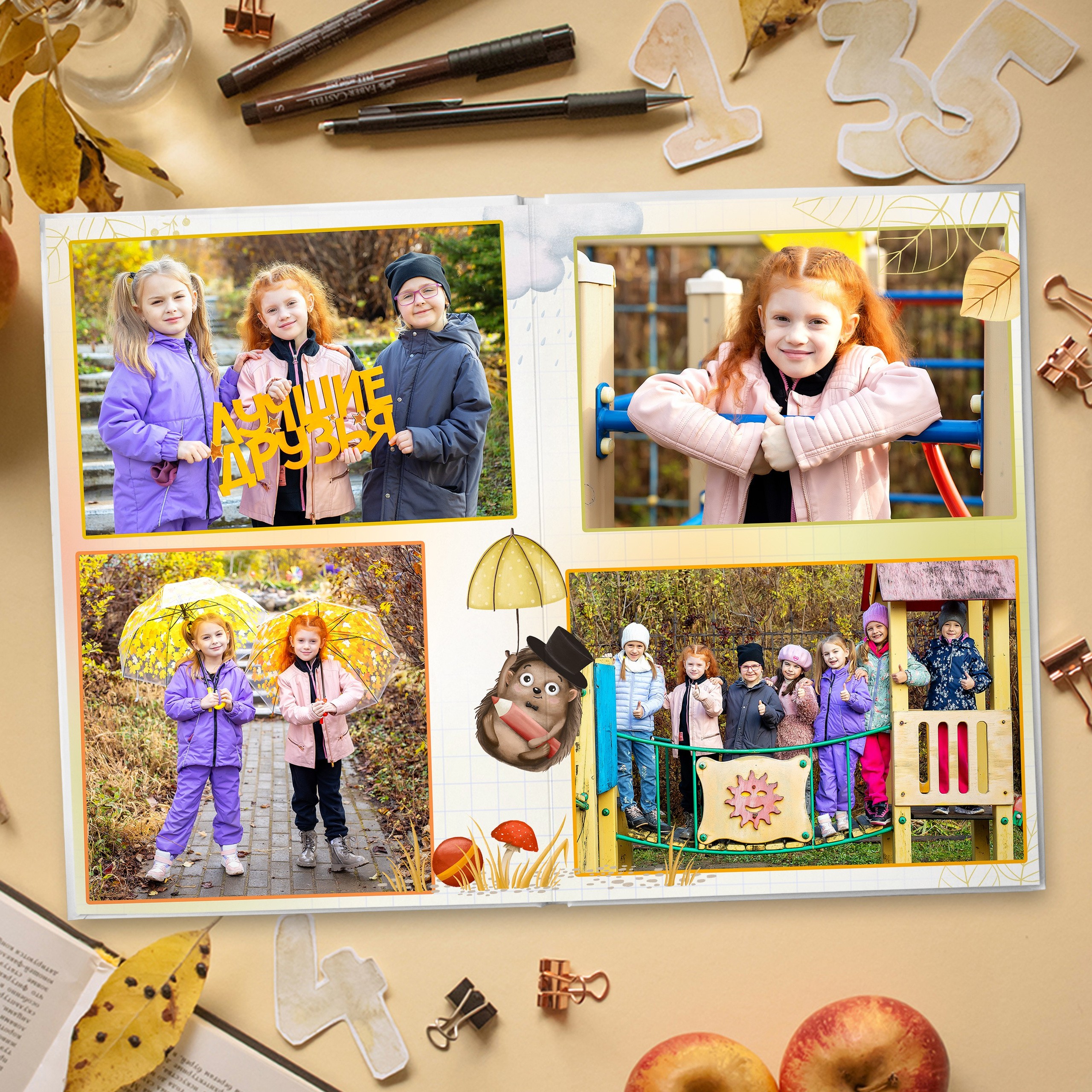 Акварельный дизайн «Лесная сказка». Стильный выпускной альбом Владивосток фотограф Вероника Мигачева