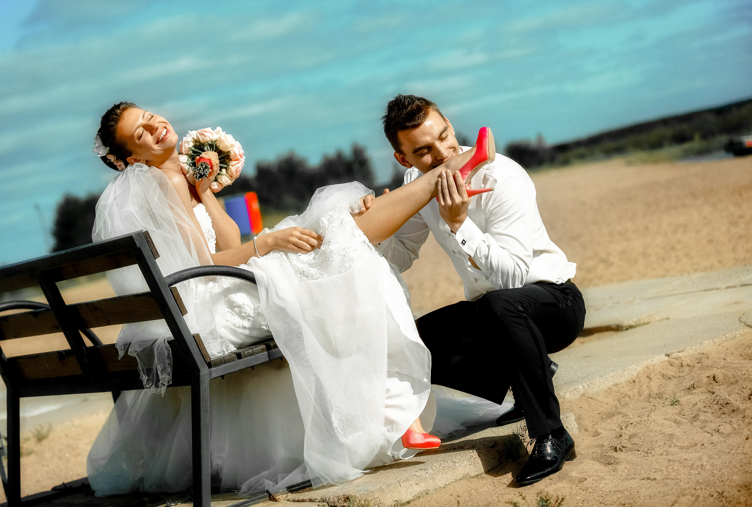 Маргарита и Алексей (выездная регистрация, фотосессия на Финском заливе, в яхт-клубе на закате). Портретный, семейный и свадебный фотограф в Санкт-Петербурге и в Пушкине Ширяев Денис