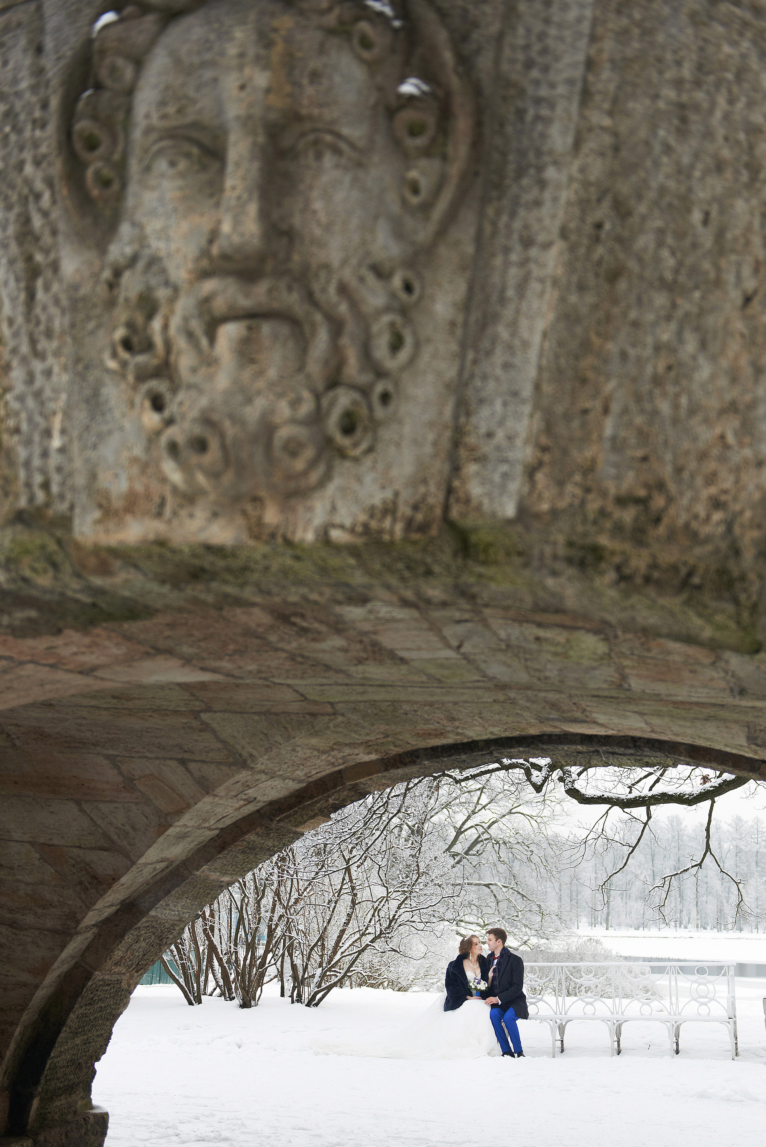 Надежда и Владислав (зимняя свадебная фотосессия в Пушкине в Екатерининском парке). Портретный, семейный и свадебный фотограф в Санкт-Петербурге и в Пушкине Ширяев Денис