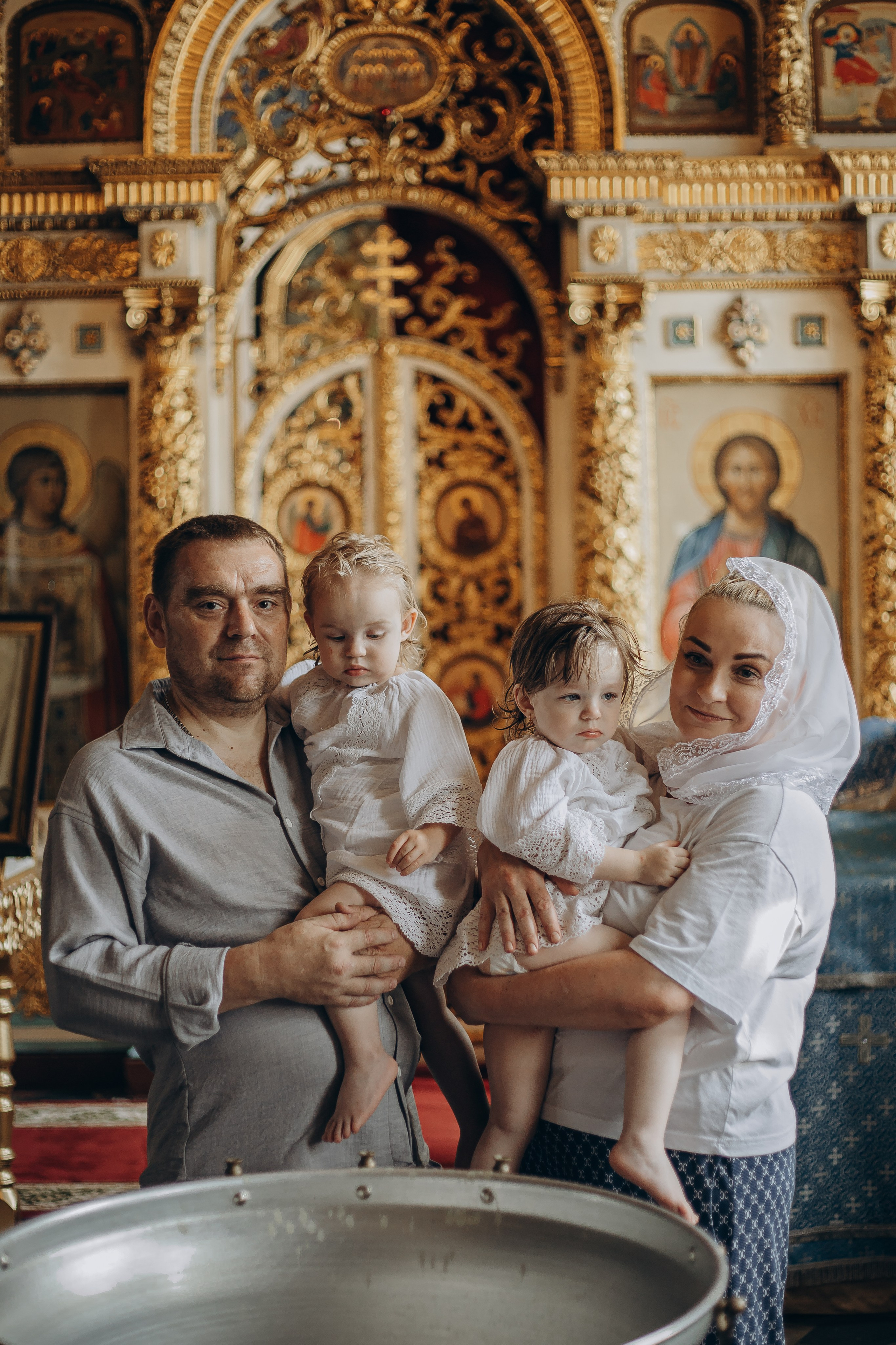 Крещение сестер в Борисоглебском соборе г. Рязани. Семейный и детский фотограф в Рязани Васюгова Мария