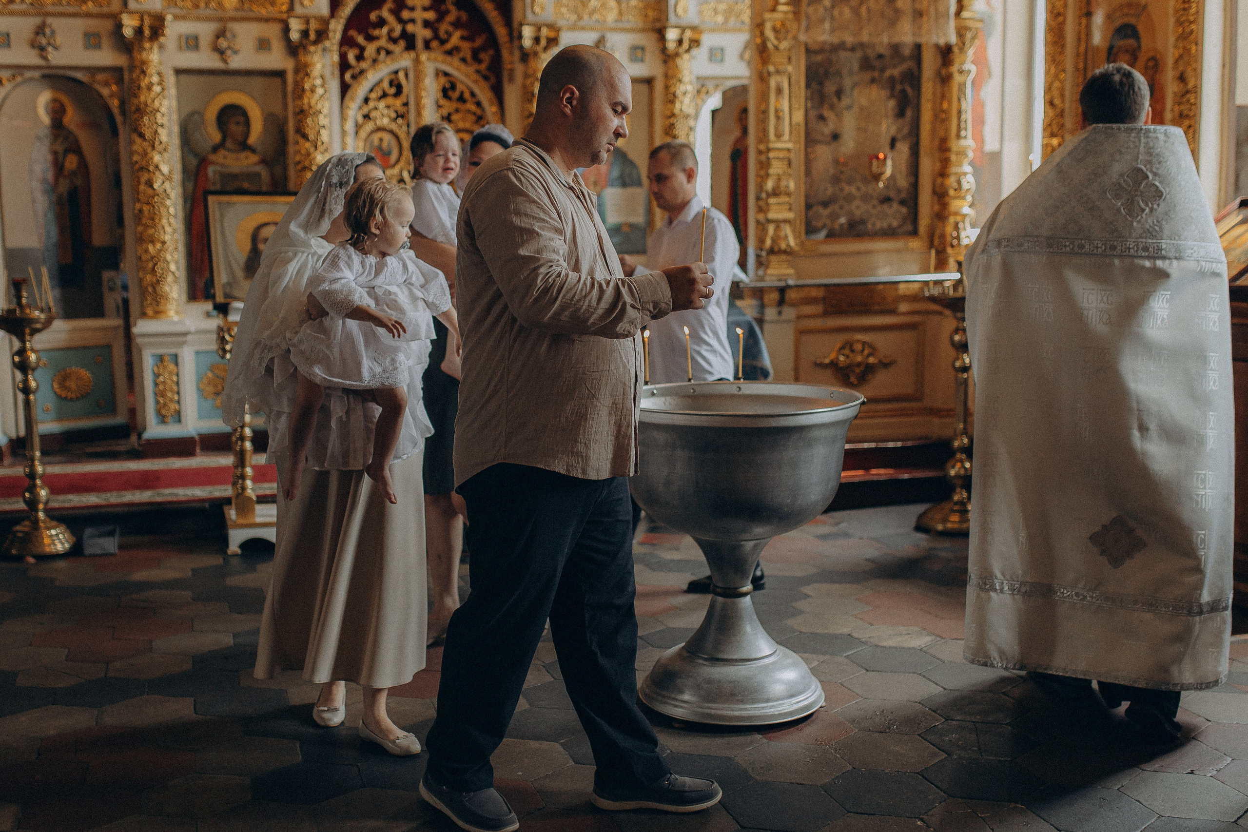 Крещение сестер в Борисоглебском соборе г. Рязани. Семейный и детский фотограф в Рязани Васюгова Мария