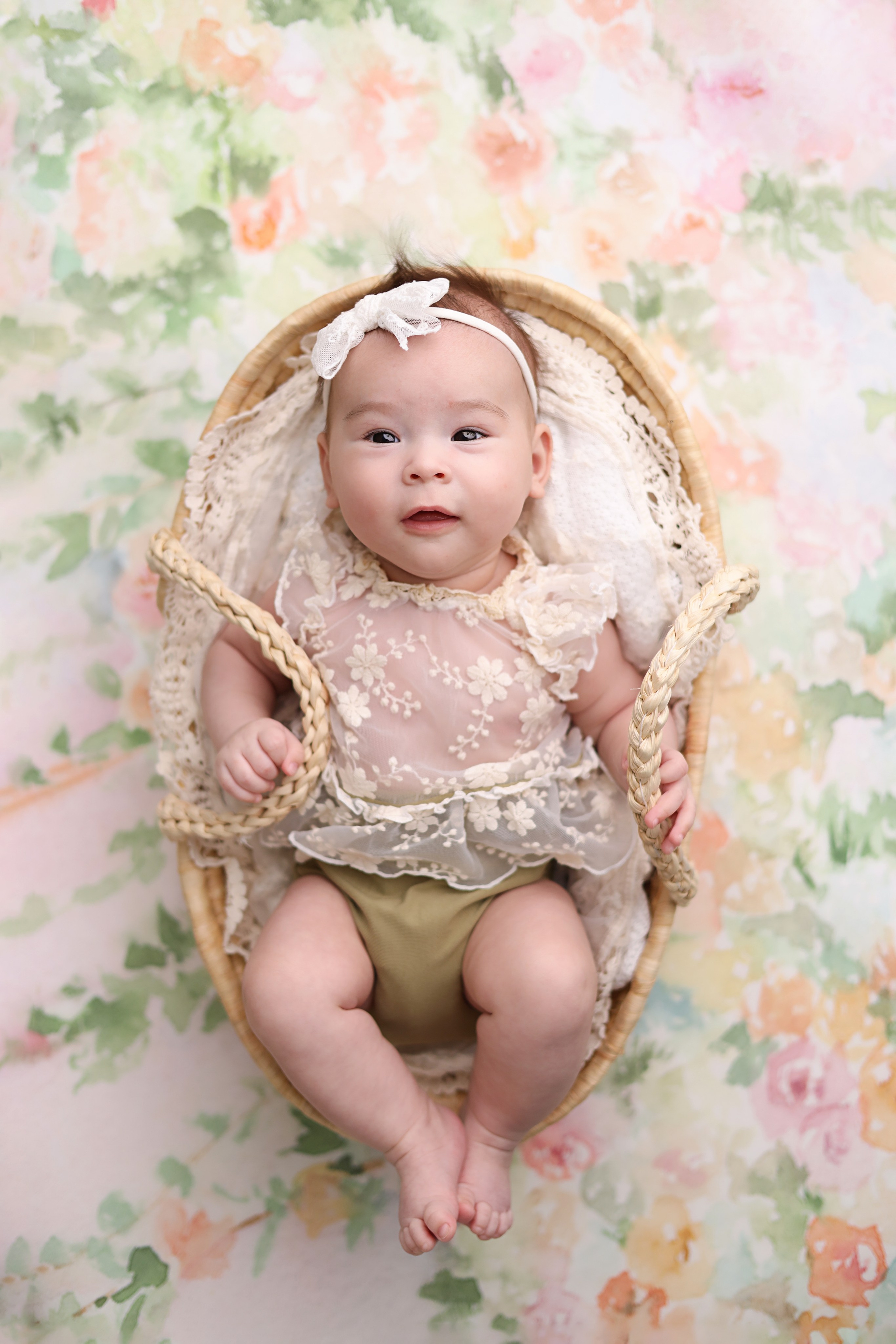 Фотосессия Василисы в студии в Бутово. Фотограф новорожденных Москва. Ньюборн фотограф Москва