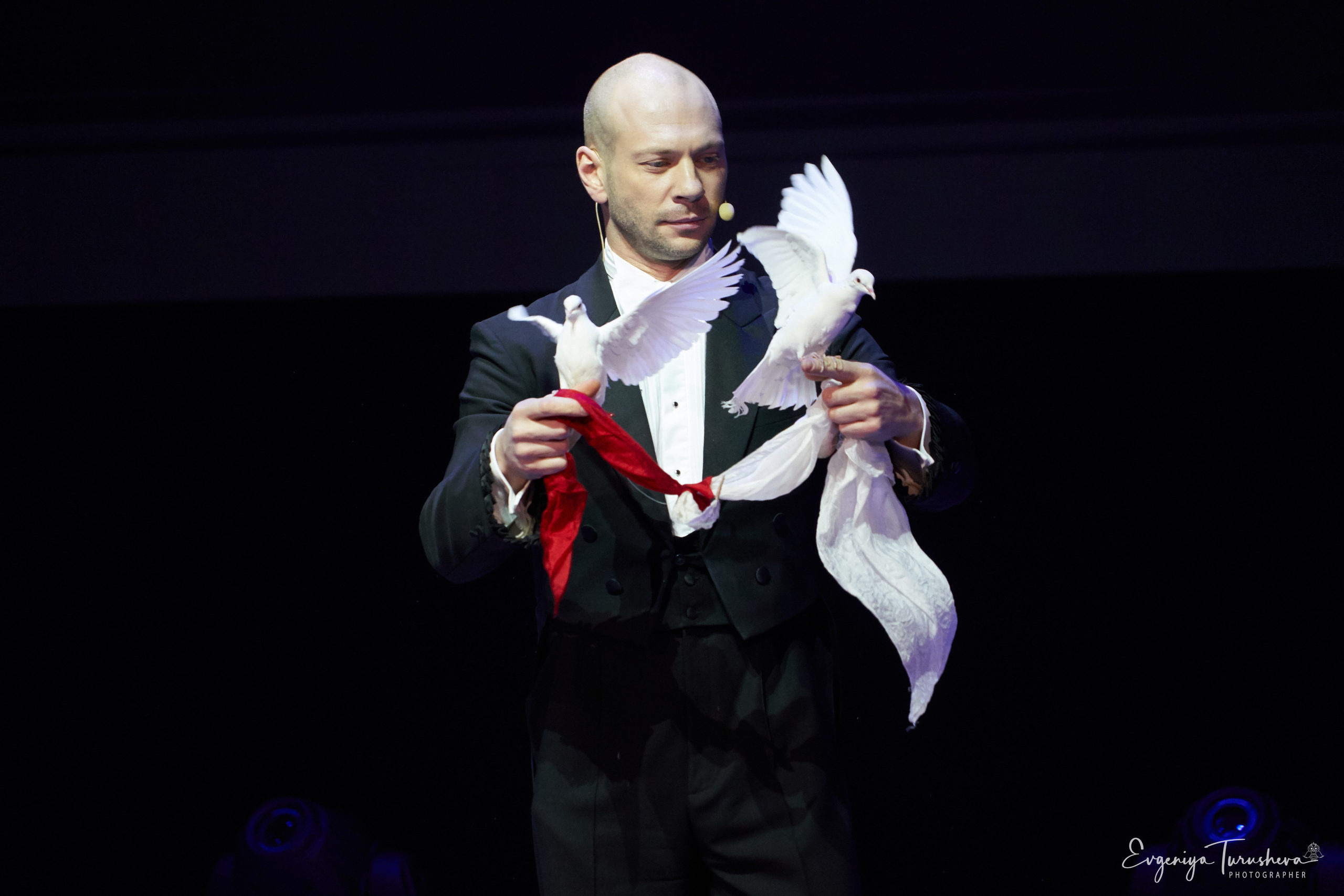 Артем Щукин - иллюзионист с голубями