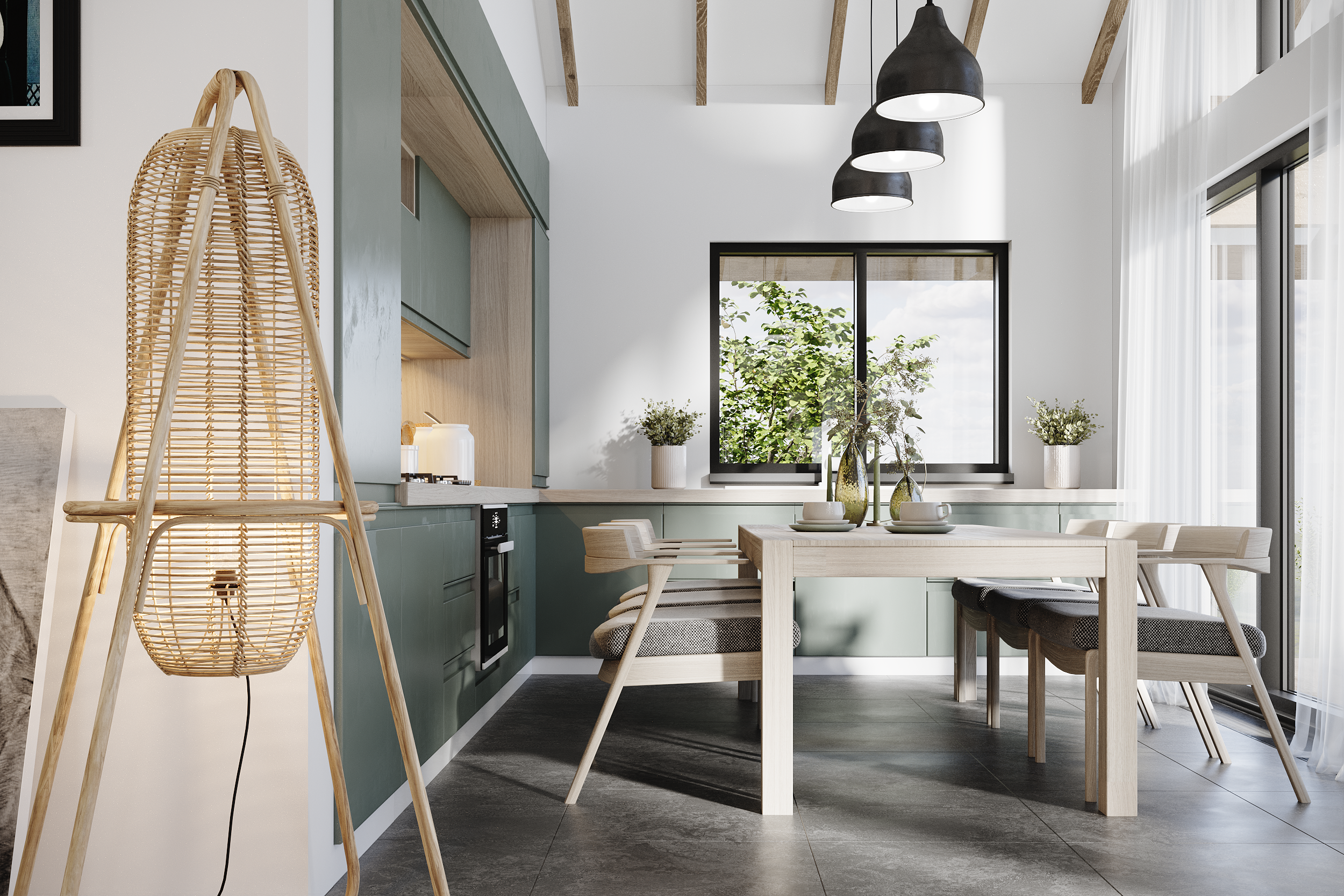 Интерьер загородного дома. Студия 3d визуализации Arcviz