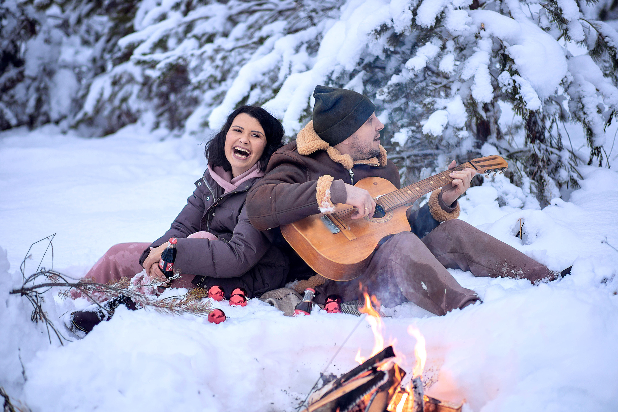Зимняя съёмка в лесу для Олеси и её семьи. Детский и семейный фотограф в Твери Ольга Крестьянинова