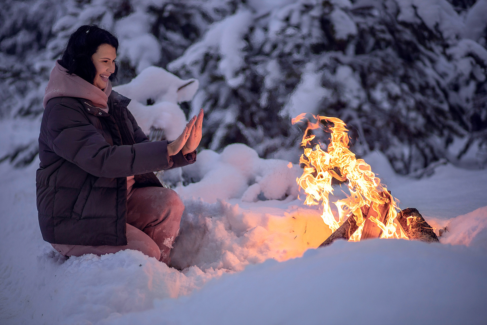 Зимняя съёмка в лесу для Олеси и её семьи. Детский и семейный фотограф в Твери Ольга Крестьянинова