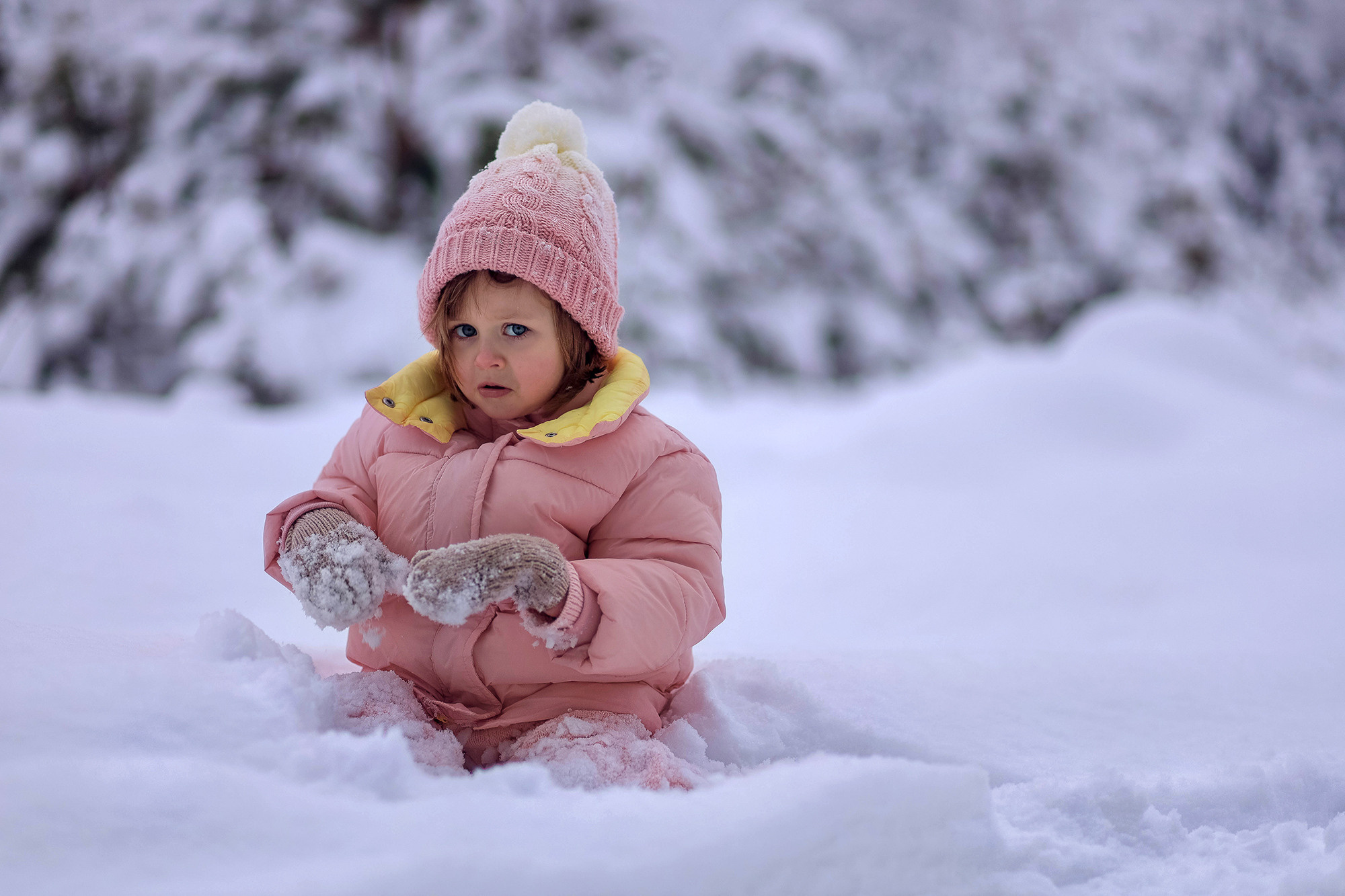 Зимняя съёмка в лесу для Олеси и её семьи. Детский и семейный фотограф в Твери Ольга Крестьянинова