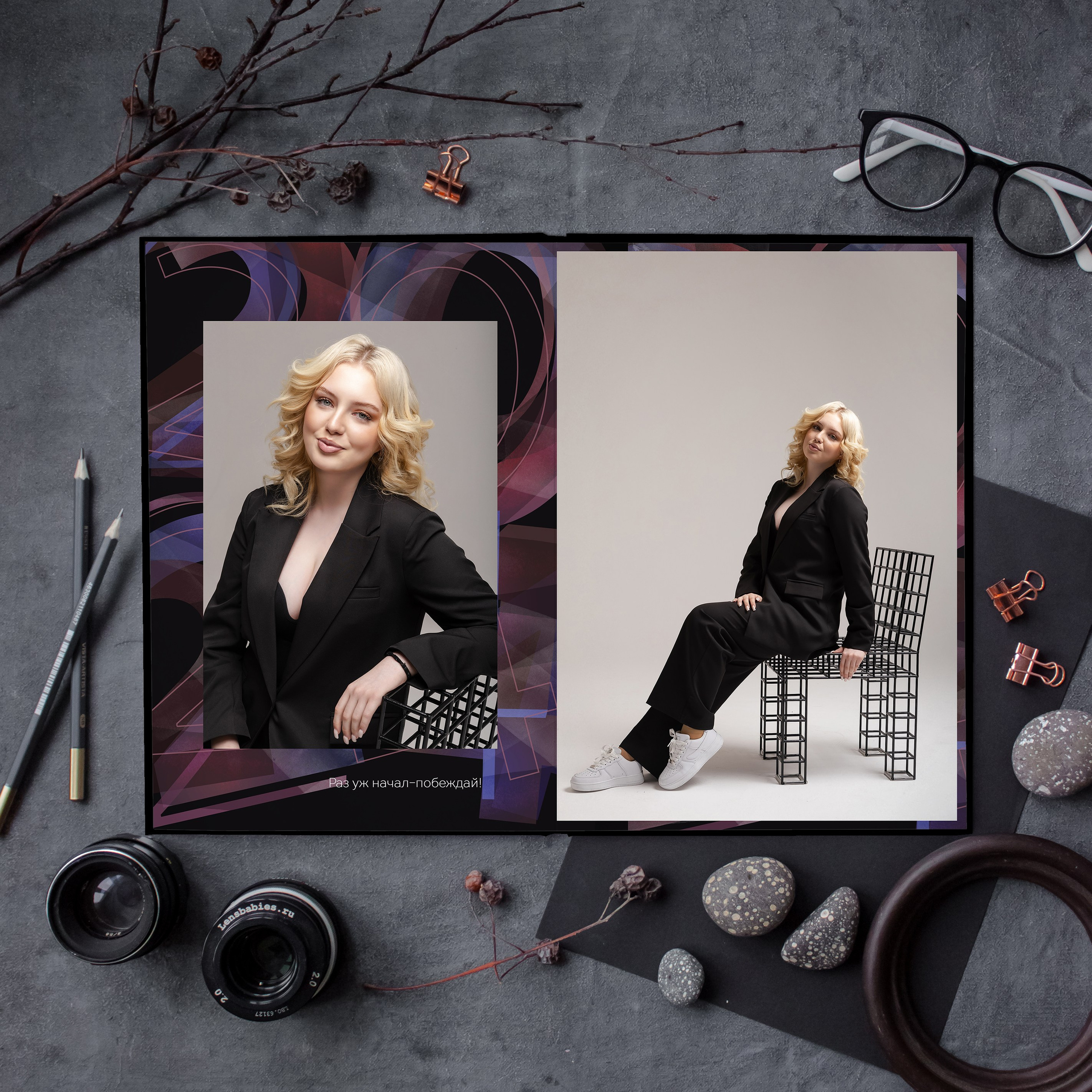 Личный разворот выпускника в дизайне "Мираж"