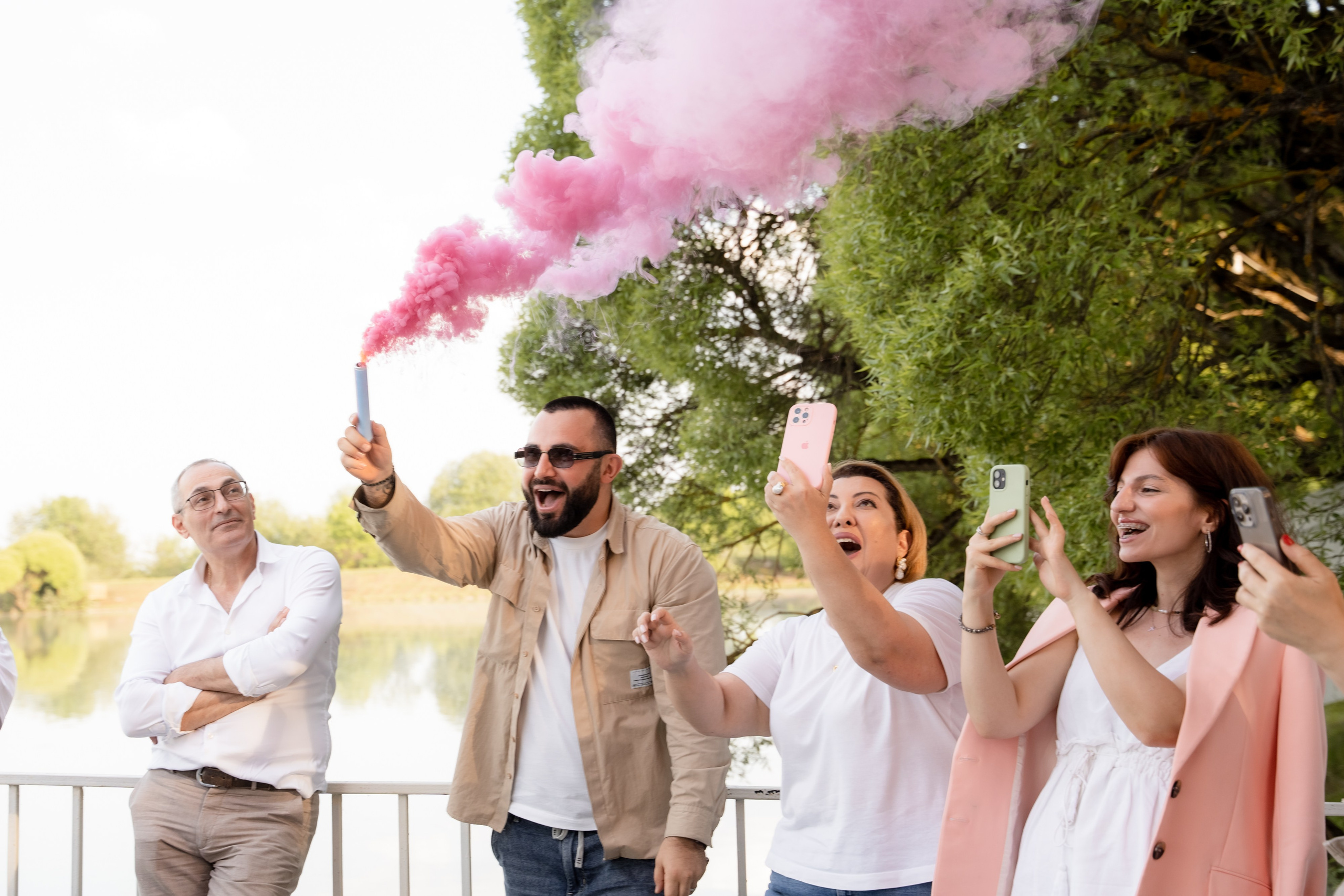 Семейная фотосессия гендер пати день рождения. Портретный и свадебный фотограф Алла Карени Москва