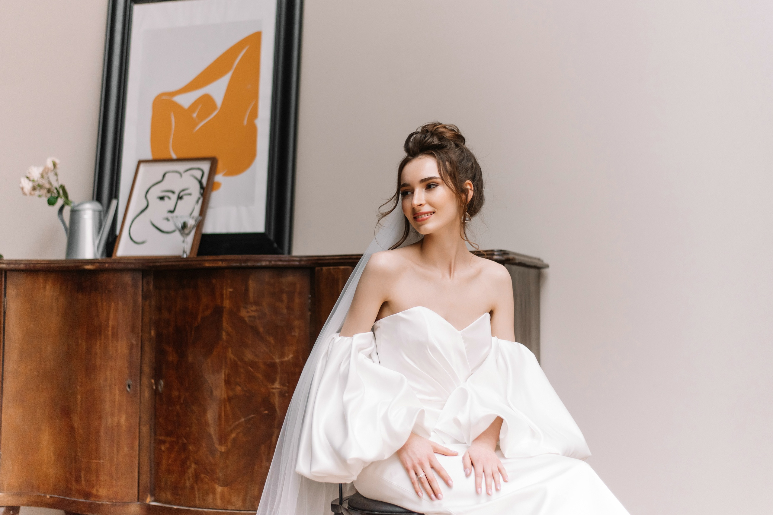 Стильная студийная фотосессия свадьбы. Свадебный и семейный фотограф в Москве Светлана Зоткина