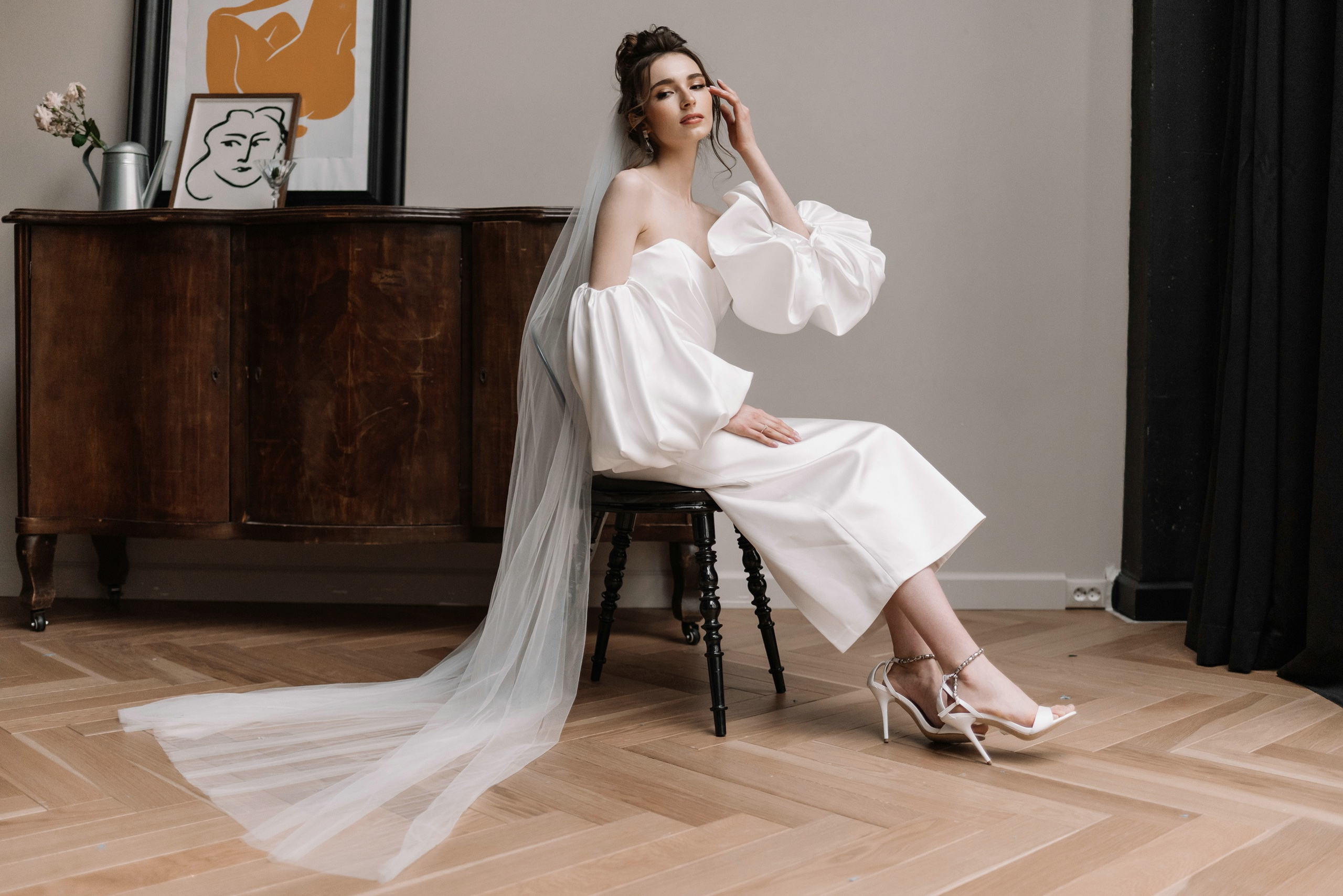 Стильная студийная фотосессия свадьбы. Свадебный и семейный фотограф в Москве Светлана Зоткина