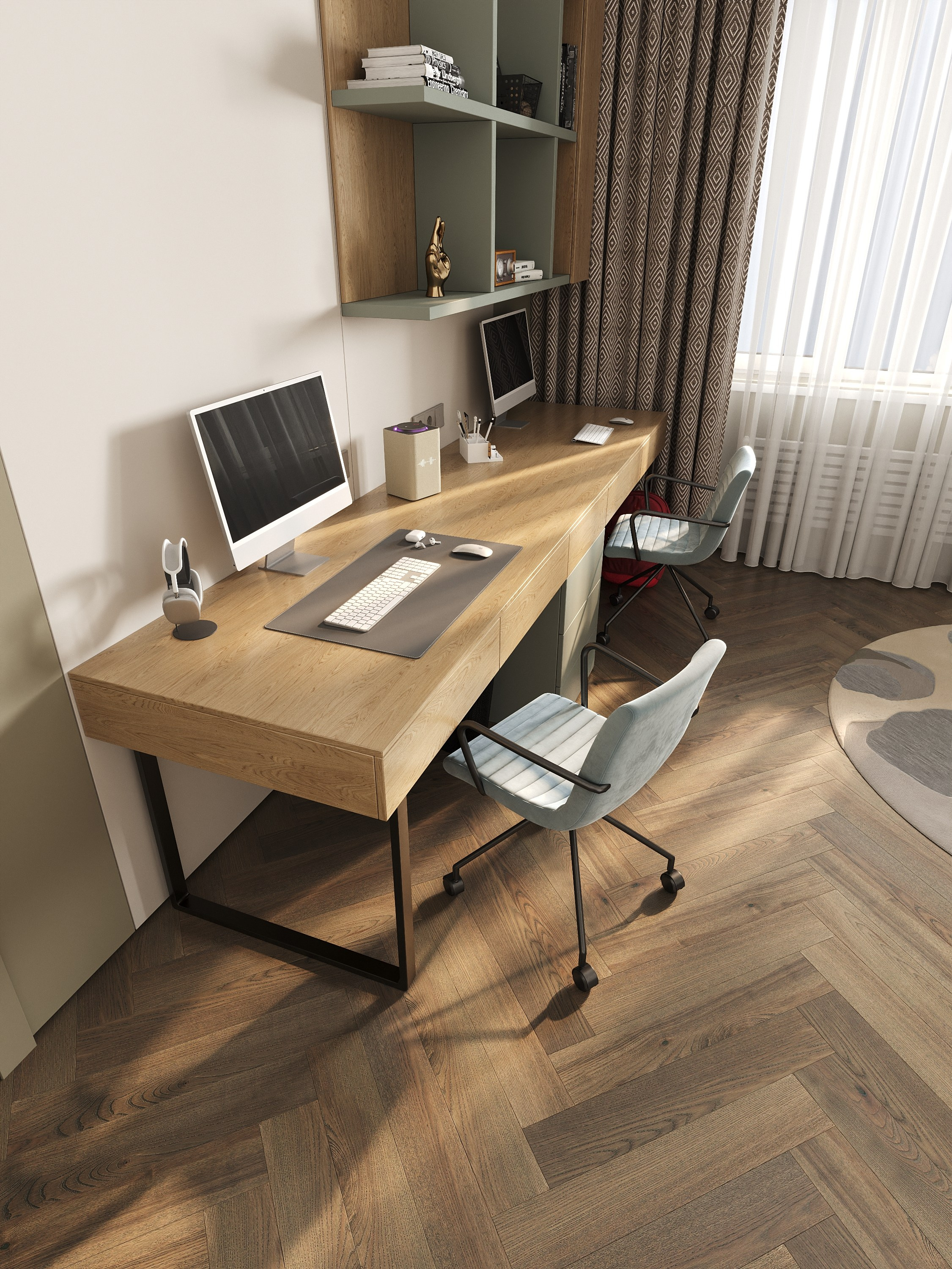 Sage & Oak Workspace. 3D Визуализация