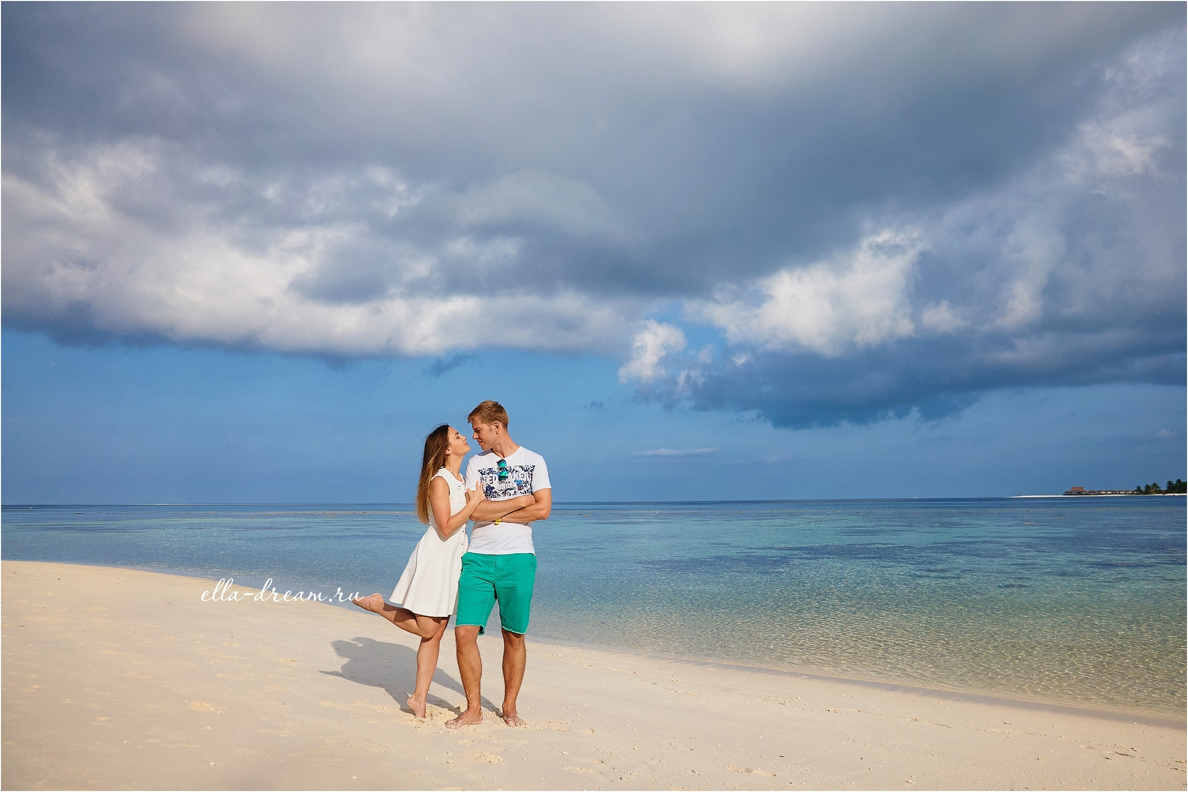 Фотосессия двух влюбленных на райских Мальдивских островах. Семейный и свадебный фотограф в Москве Пушкино Элеонора Янбухтина