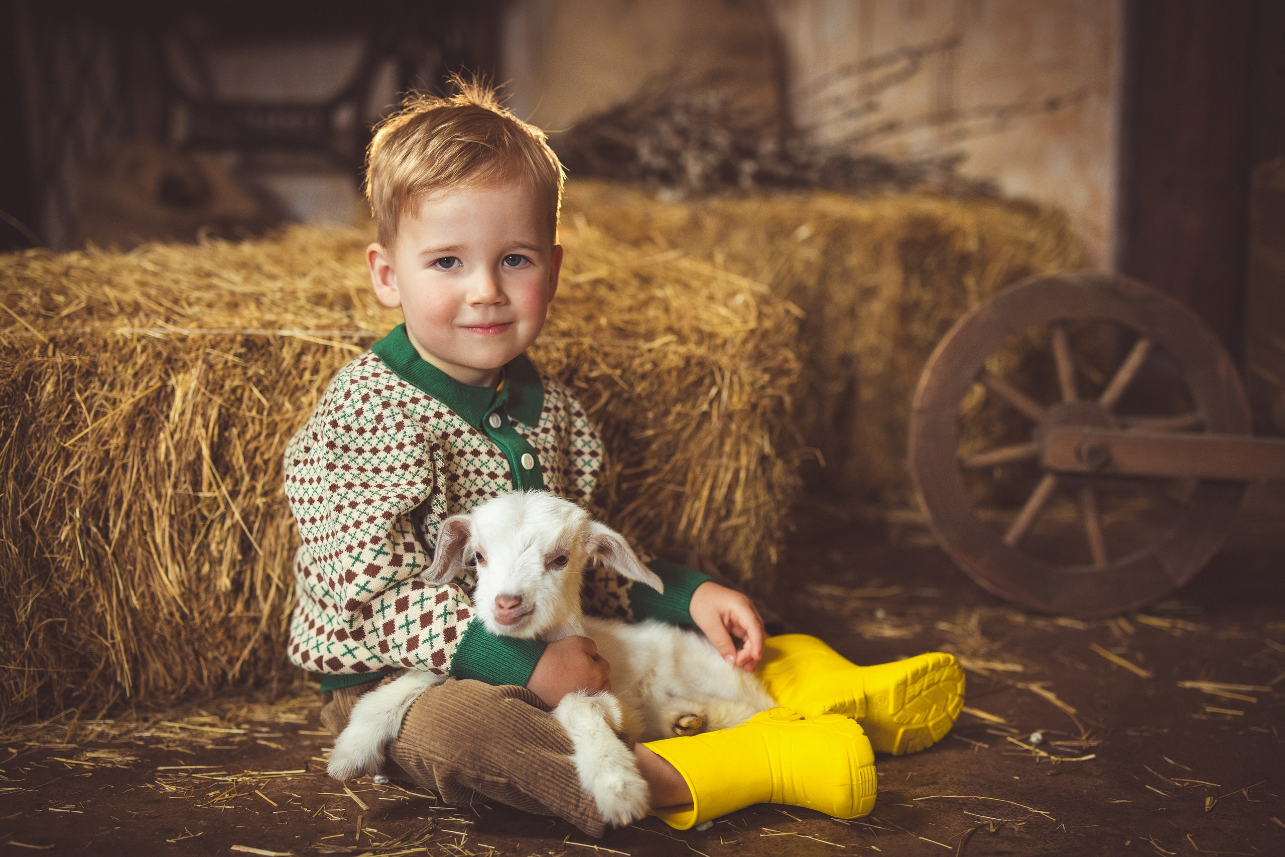 Пасхальный фотопроект с козочкой и утятами, в фотостудии «Эль» 2024 г. Семейный и детский фотограф в Краснодаре Анна Трашкова