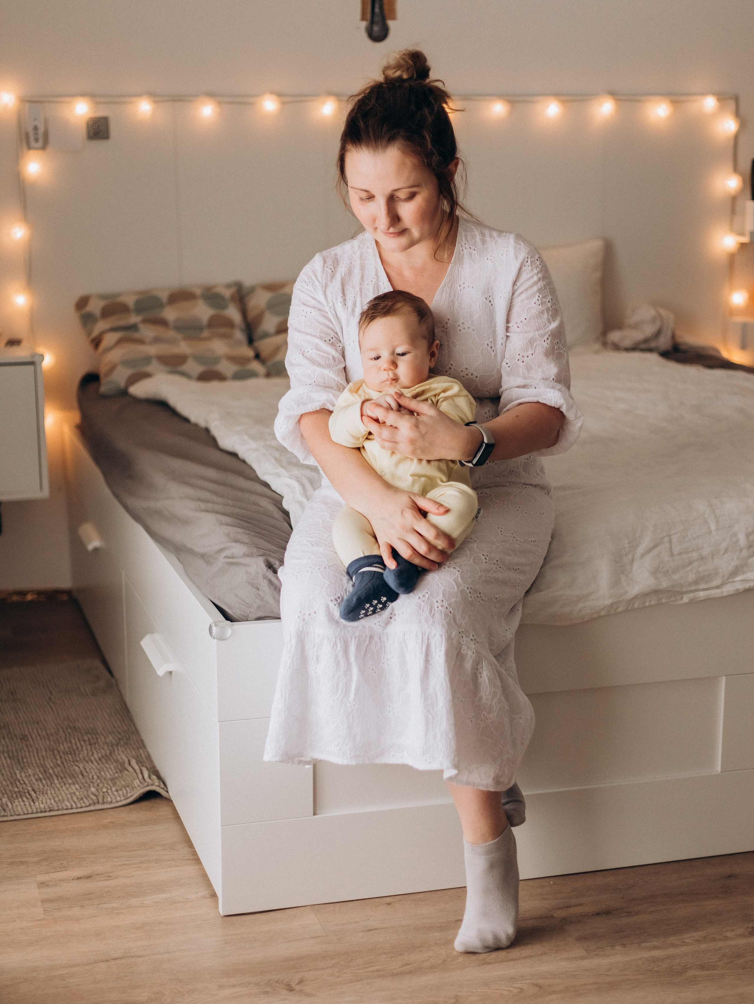 Мама с малышом дома. Фотограф текстиля в Москве Ольга Иванова