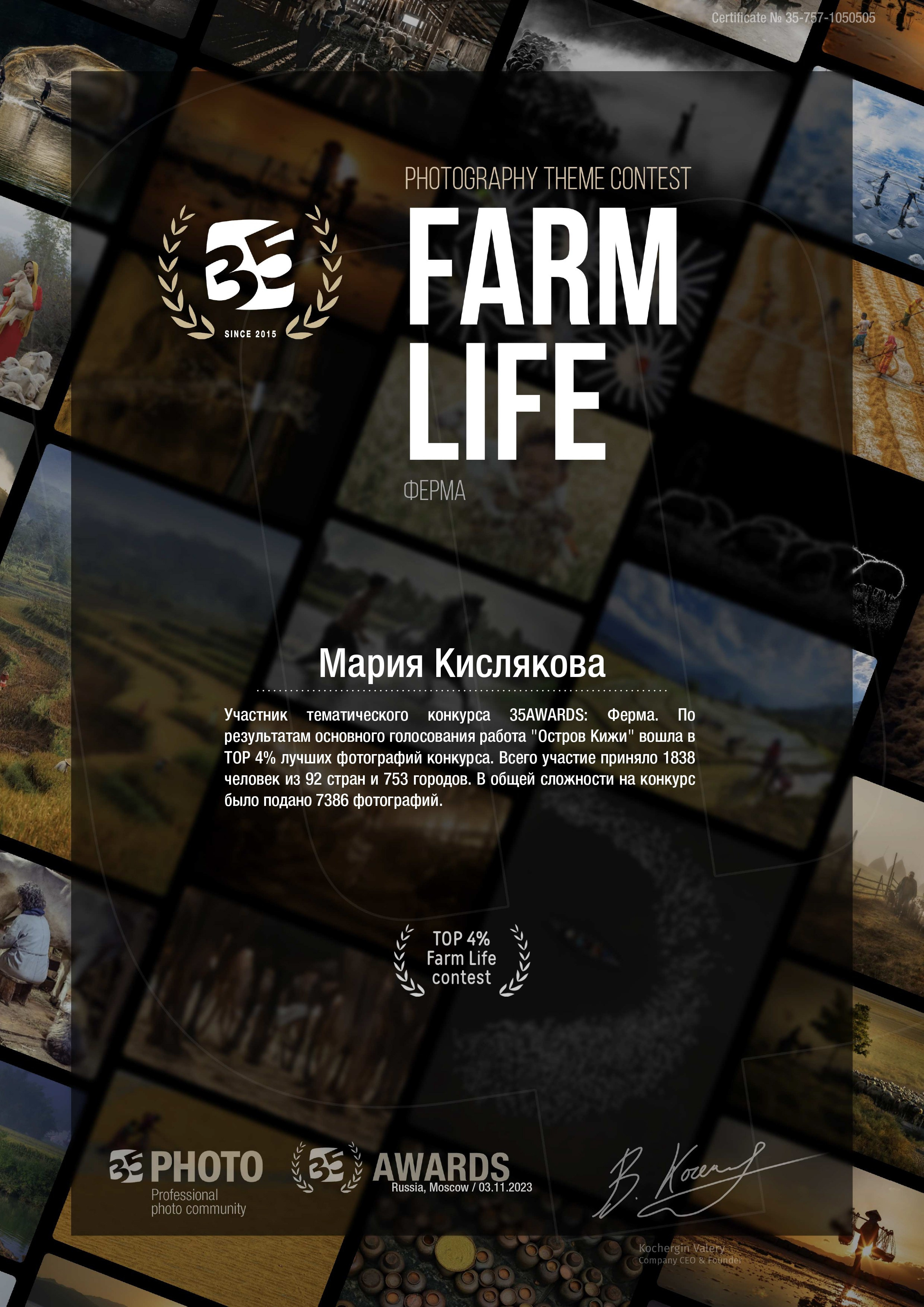 Награды. Мария Кислякова детский и семейный фотограф Королёв/Москва