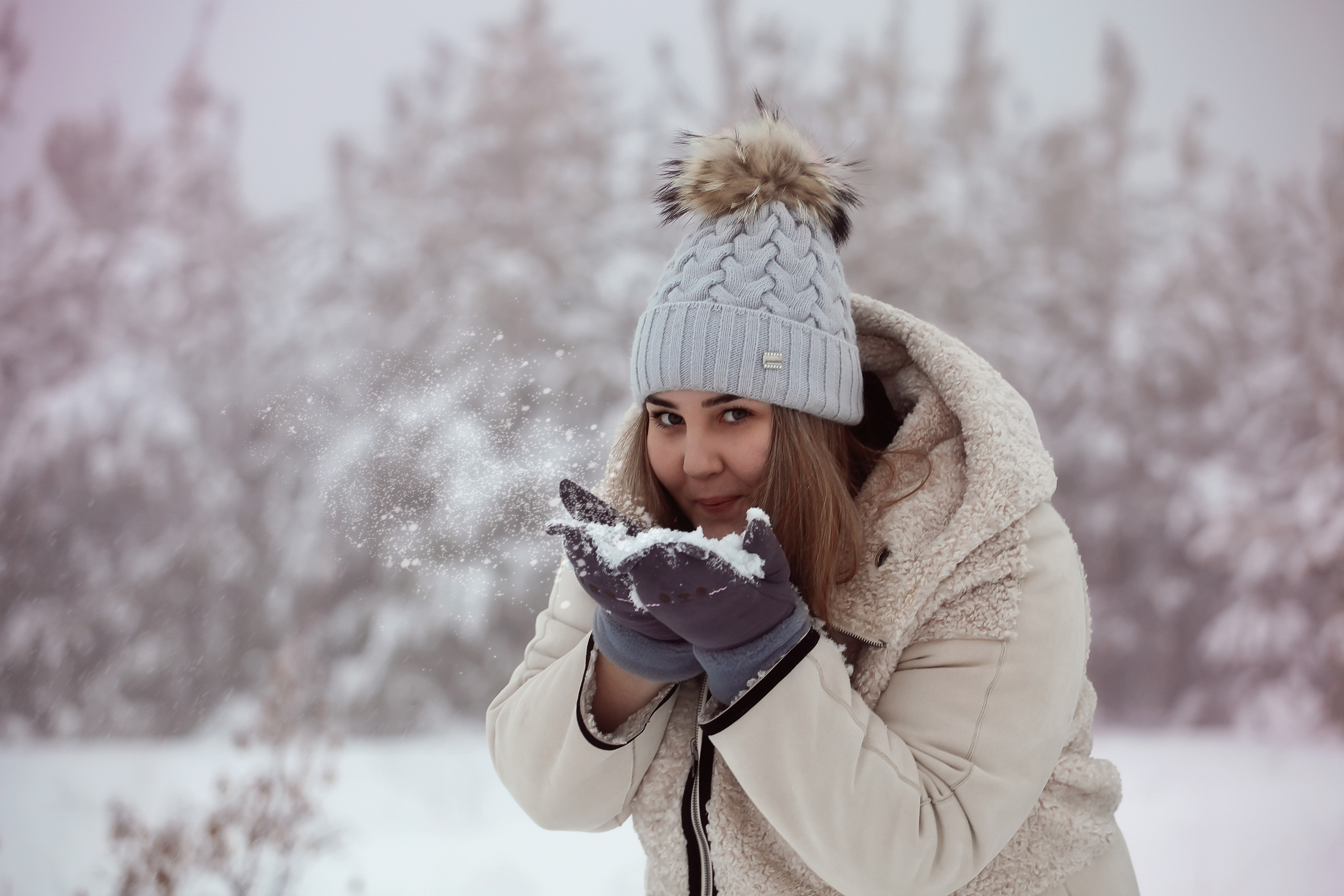 Зимняя сказка в лесу. Семейный фотограф в городе Саратове — Анна