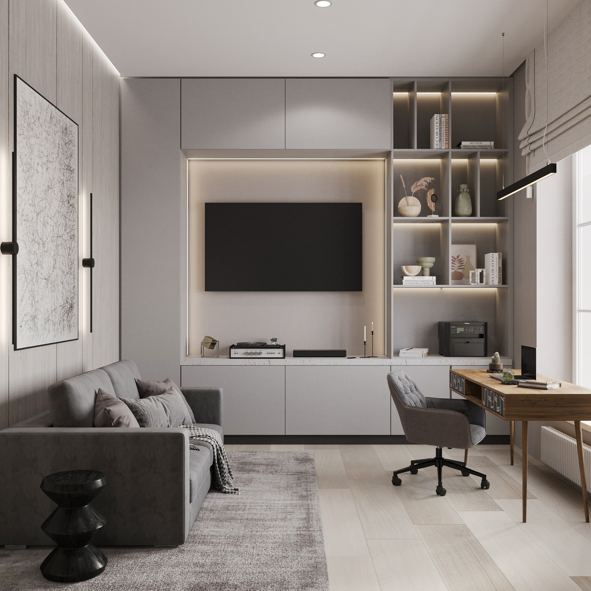 Второй этаж 2-х этажного дома. Интерьерный 3Д Визуализатор Маргарита Оберемко