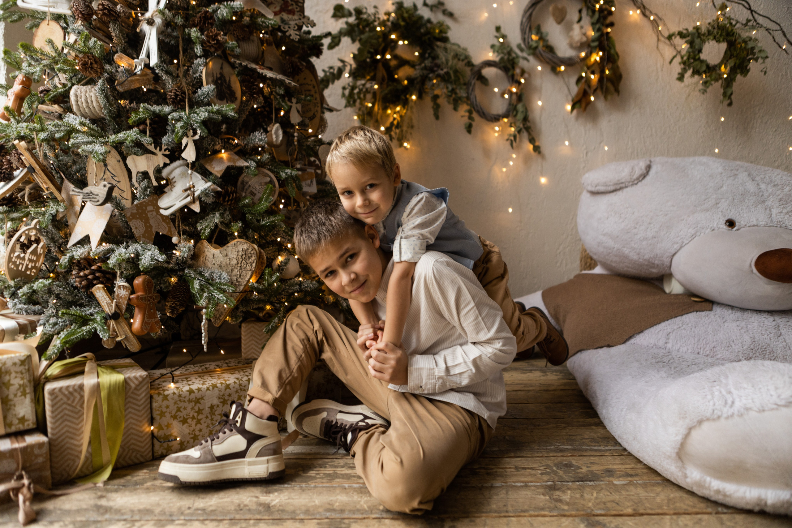 Новогодняя семейная фотосессия в зале Глобус. Семейный и свадебный фотограф Москва Канделаки Ольга