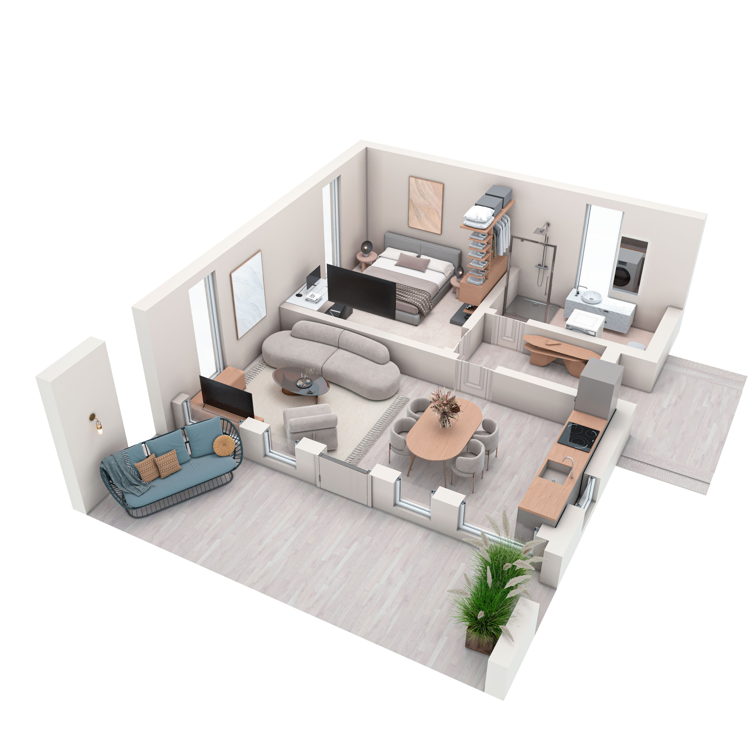 Salute. 3D visualization of exteriors and interiors