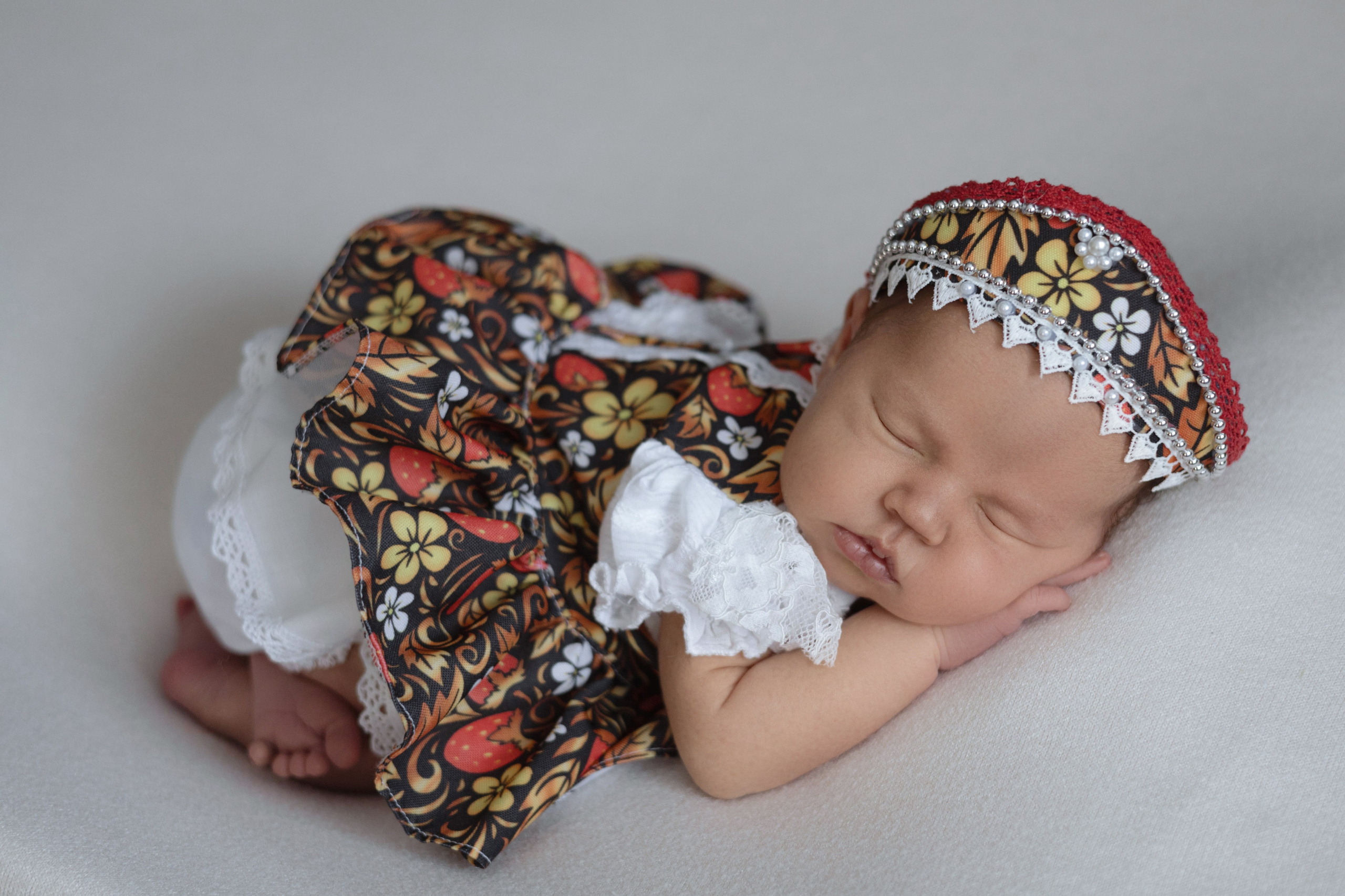 костюмчик в русско народном стиле для фотосессии новорождённой девочки, реквизит newborn Красноярск