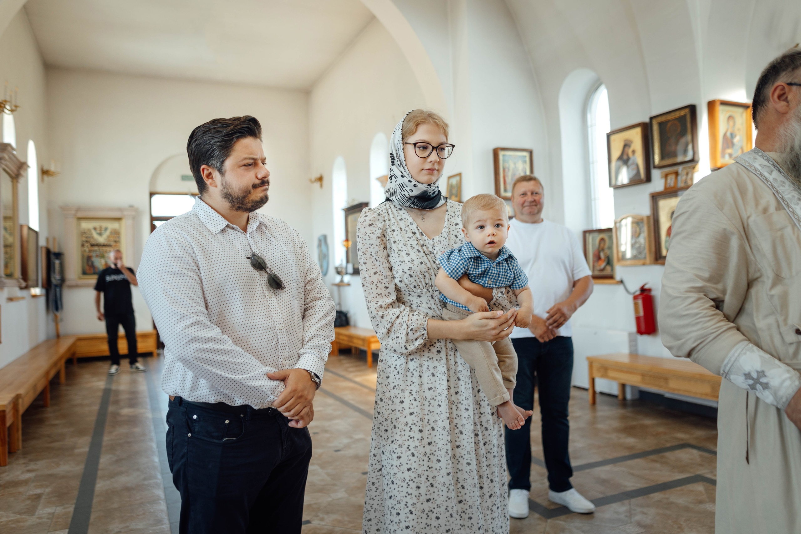 Крещение Энвера (Михаила), д. Колядищи, храм Успения Пр. Богородицы, август 2025