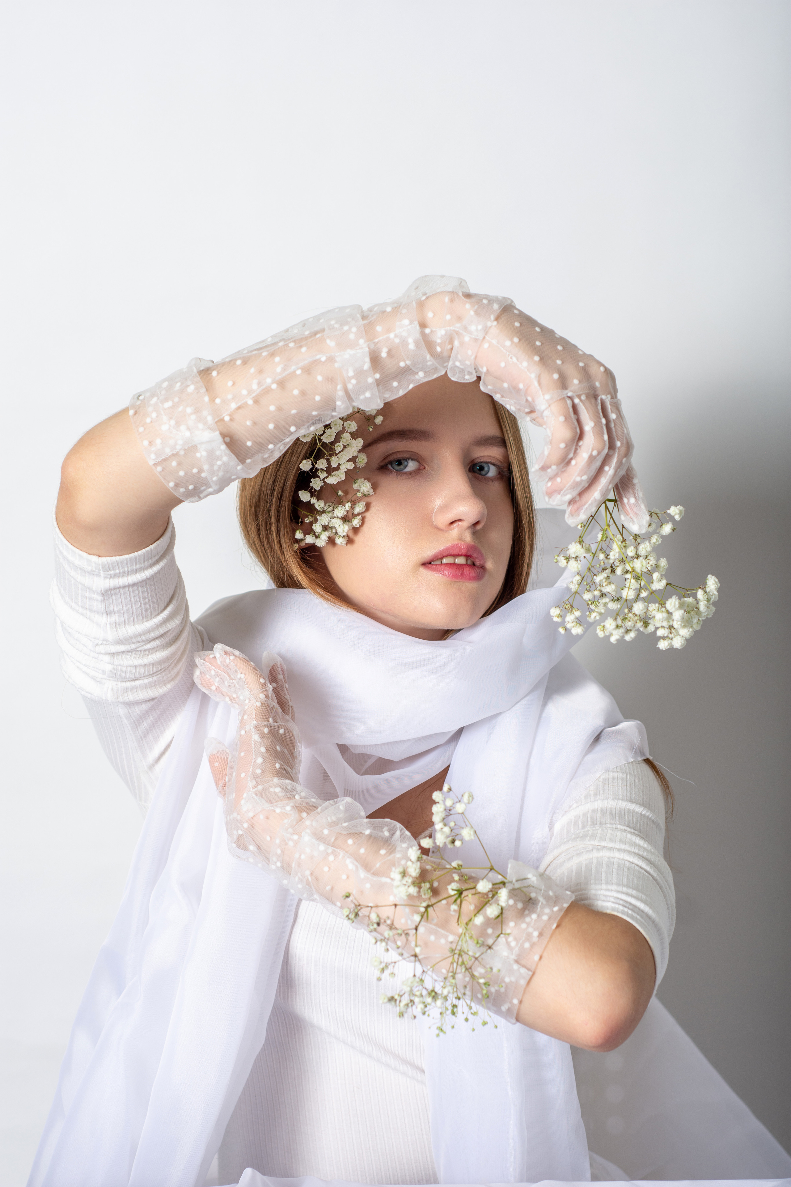 Александра, Щёлково, Фотосессия с гипсофилой. Фотограф Щёлково