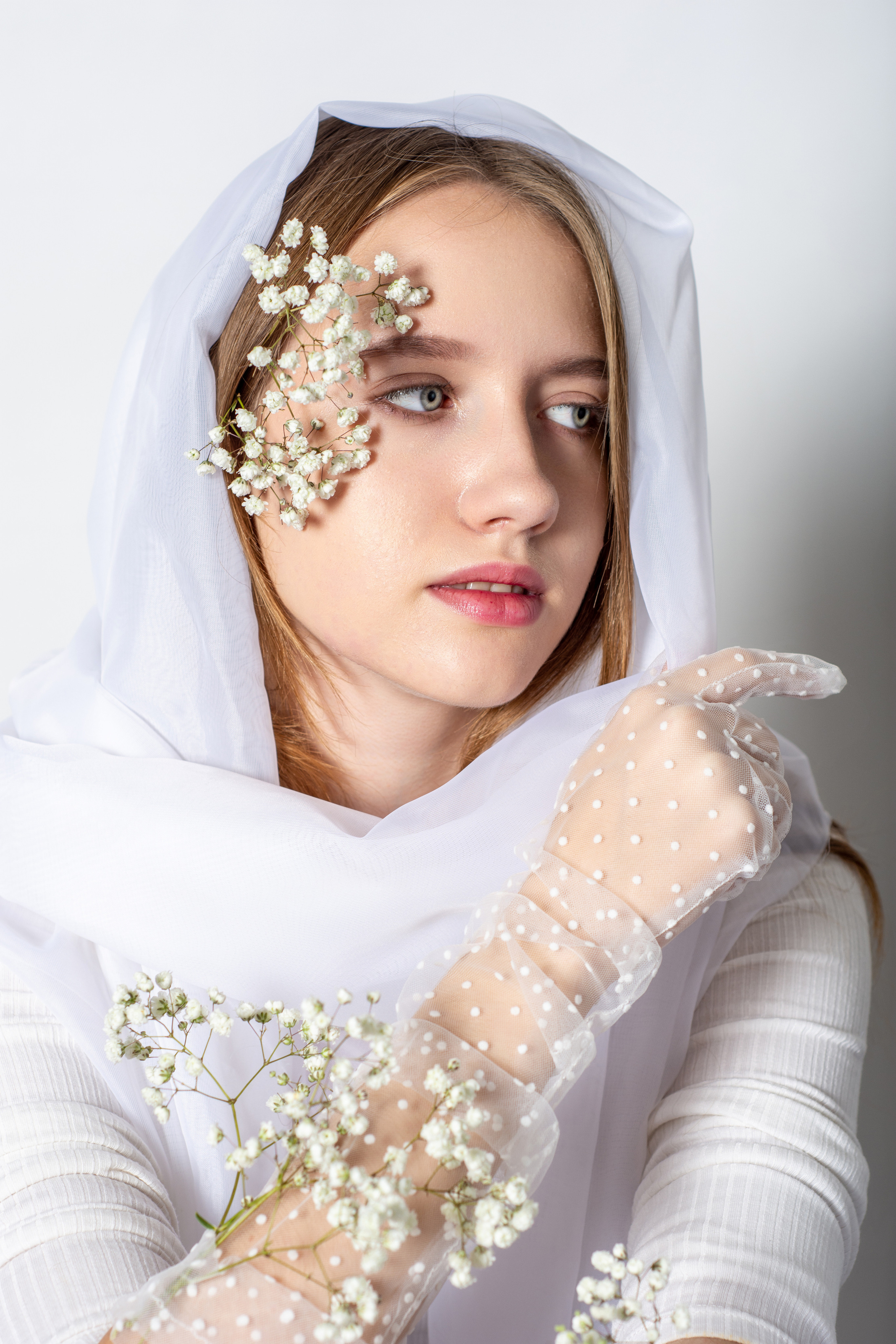 Александра, Щёлково, Фотосессия с гипсофилой. Фотограф Щёлково