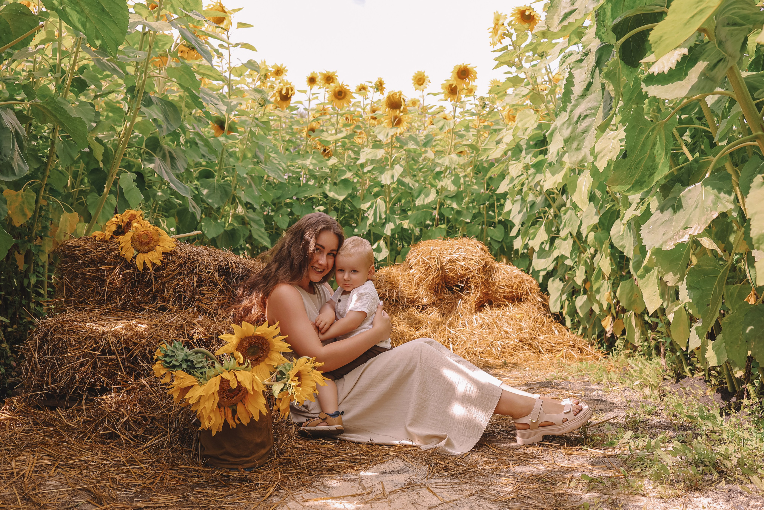 Подсолнухи. Семейный фотограф Тюмень, фотограф на роды Салмина Мария