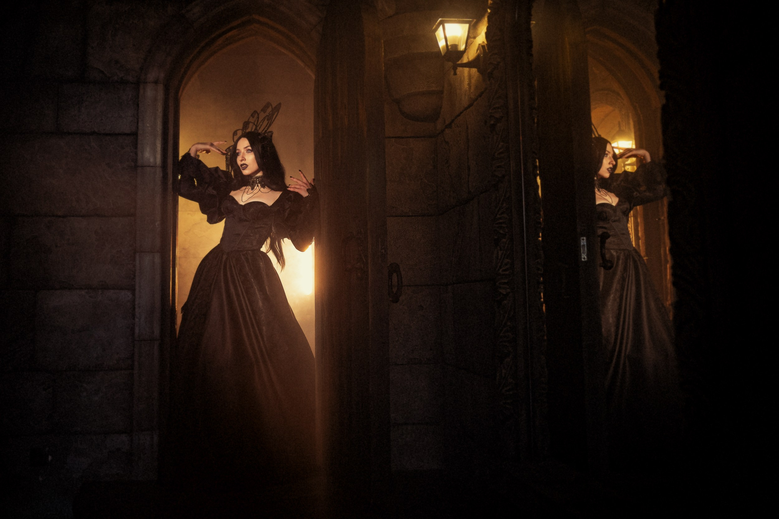 Атмосферный снимок с использованием дымовых эффектов – волшебная съемка в замке Гарибальди с мистическим настроением.