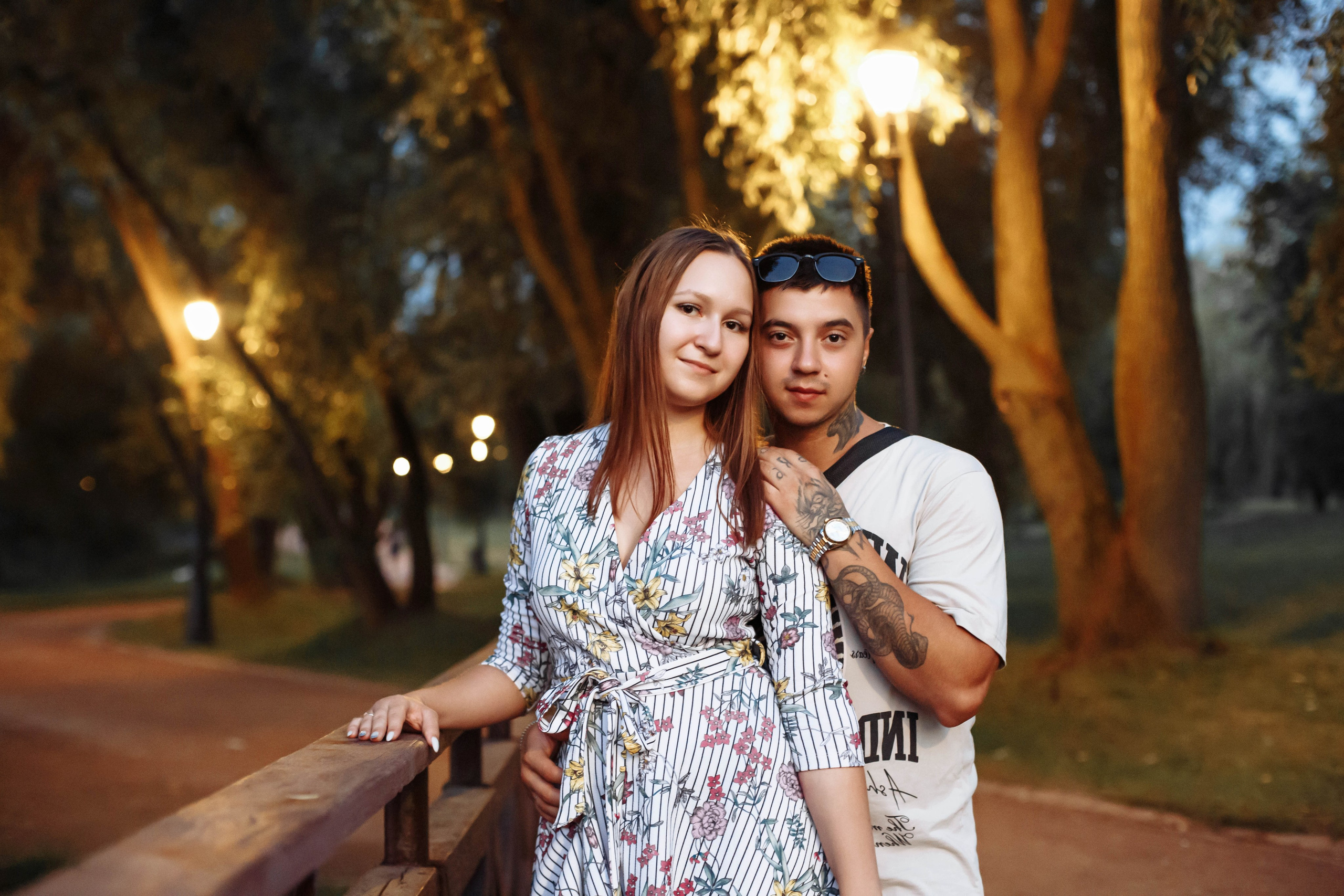 Вечерняя фотосессия до свадьбы в парке Царицыно