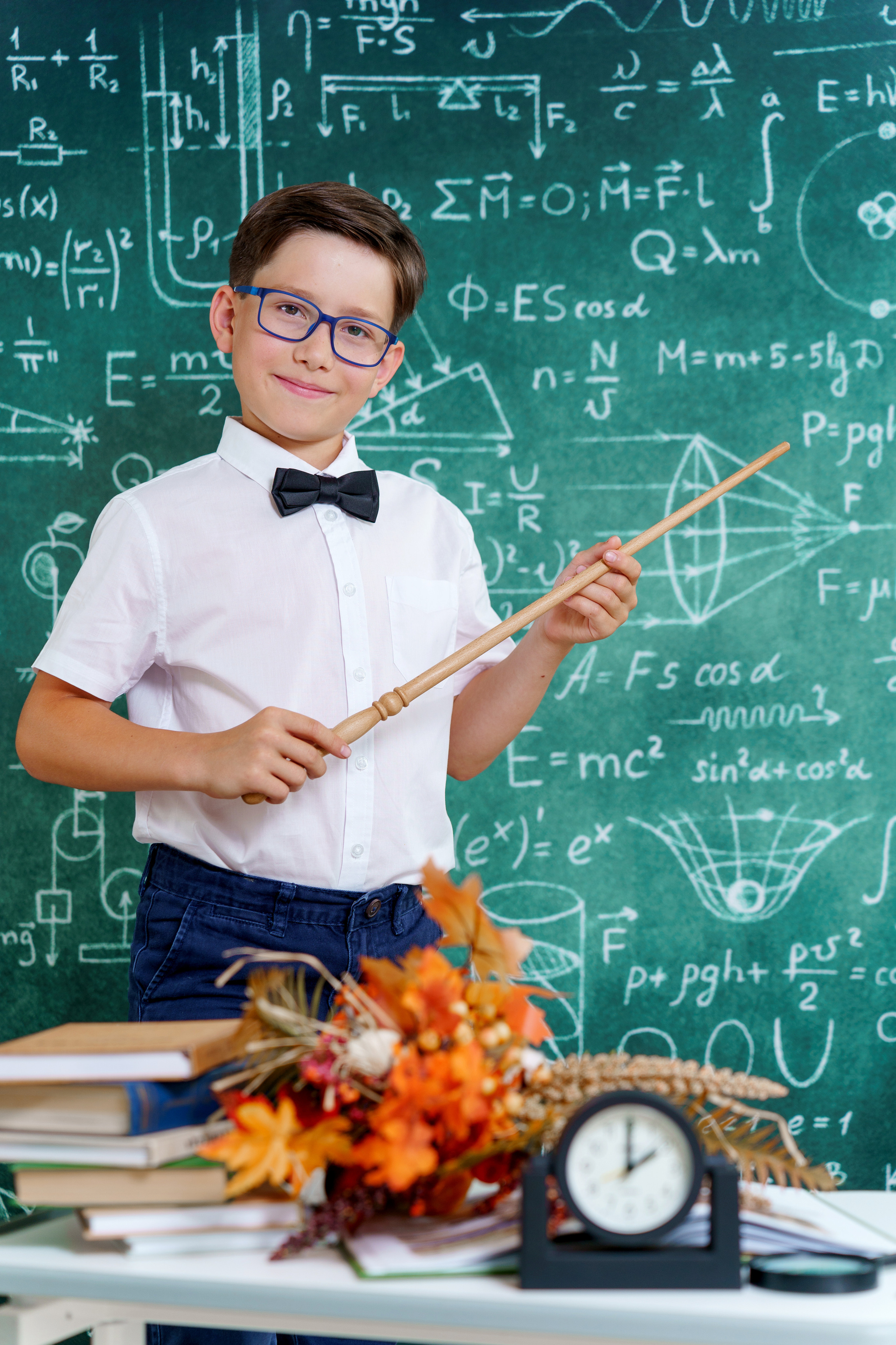 Школьная сюжетная фотосессия «Маленький Профессор». Фотостудия «Стрекоза»