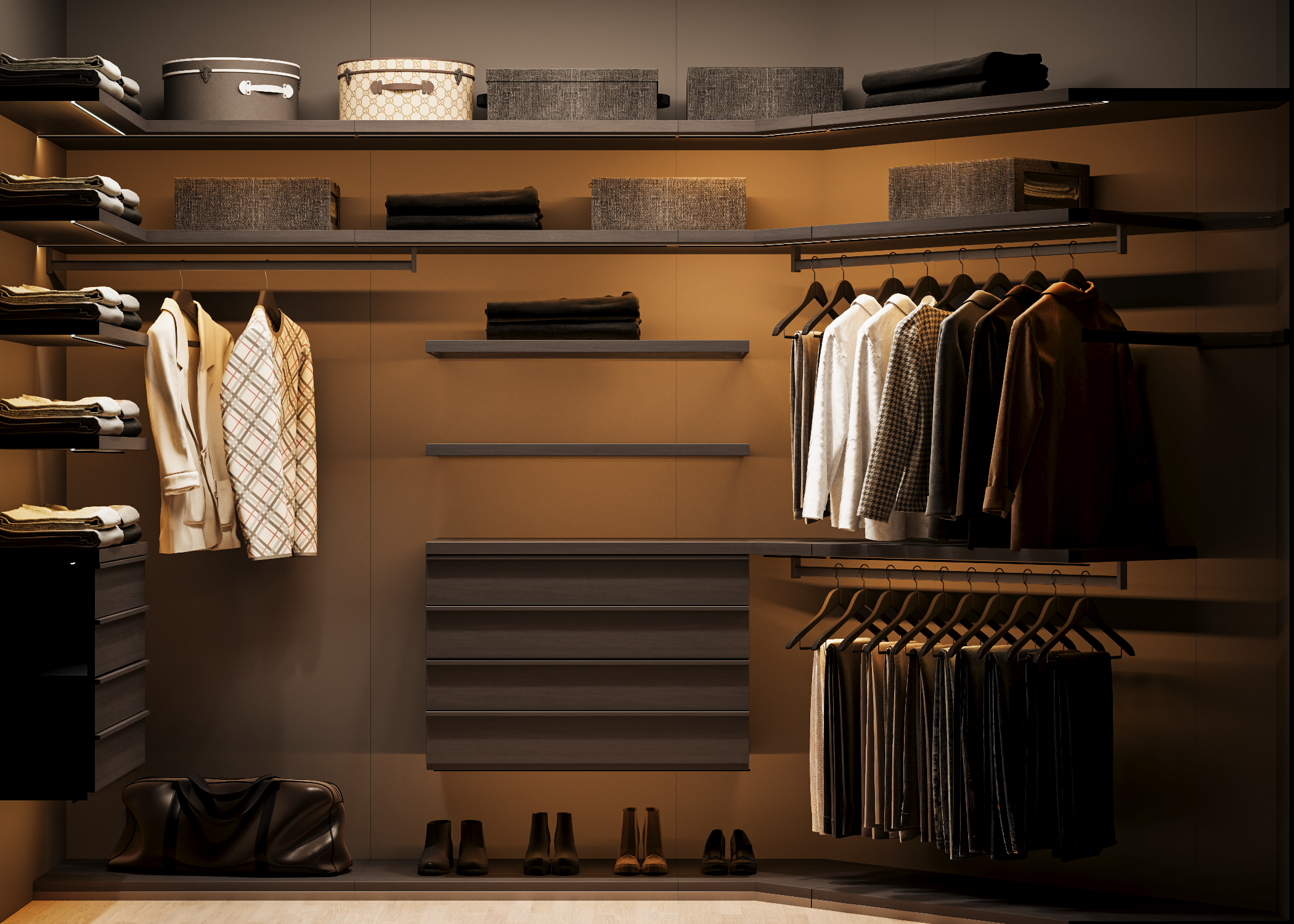 Контрастный интерьер квартиры в Москве — 135 м², 2024. Расим Селяметов — дизайн интерьера в Крыму