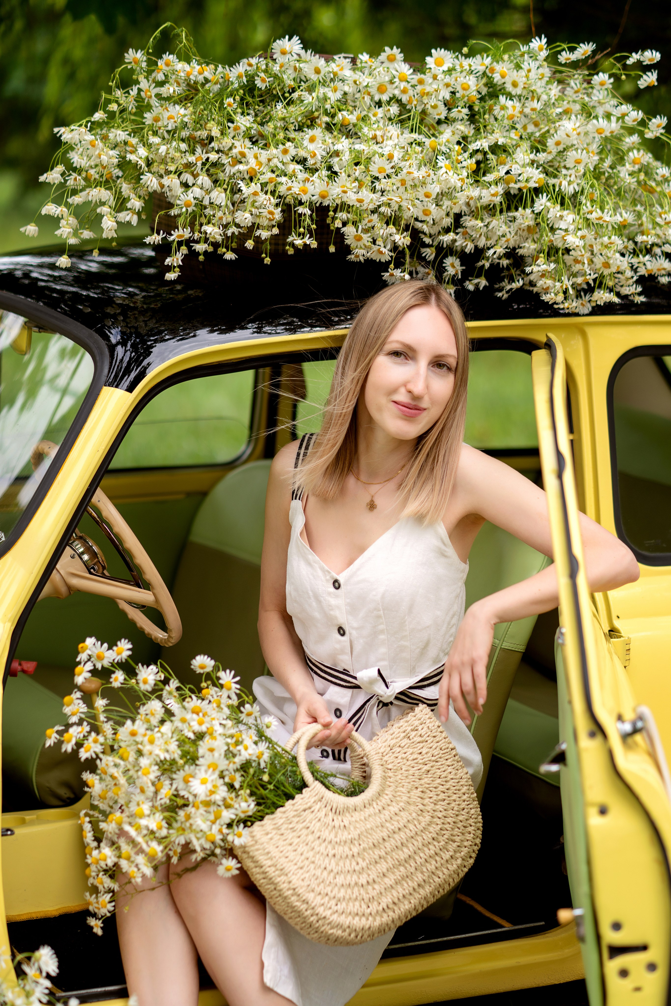 Фотодень Машина с ромашками. Семейный и свадебный фотограф Минск, Беларусь Анна Орловская