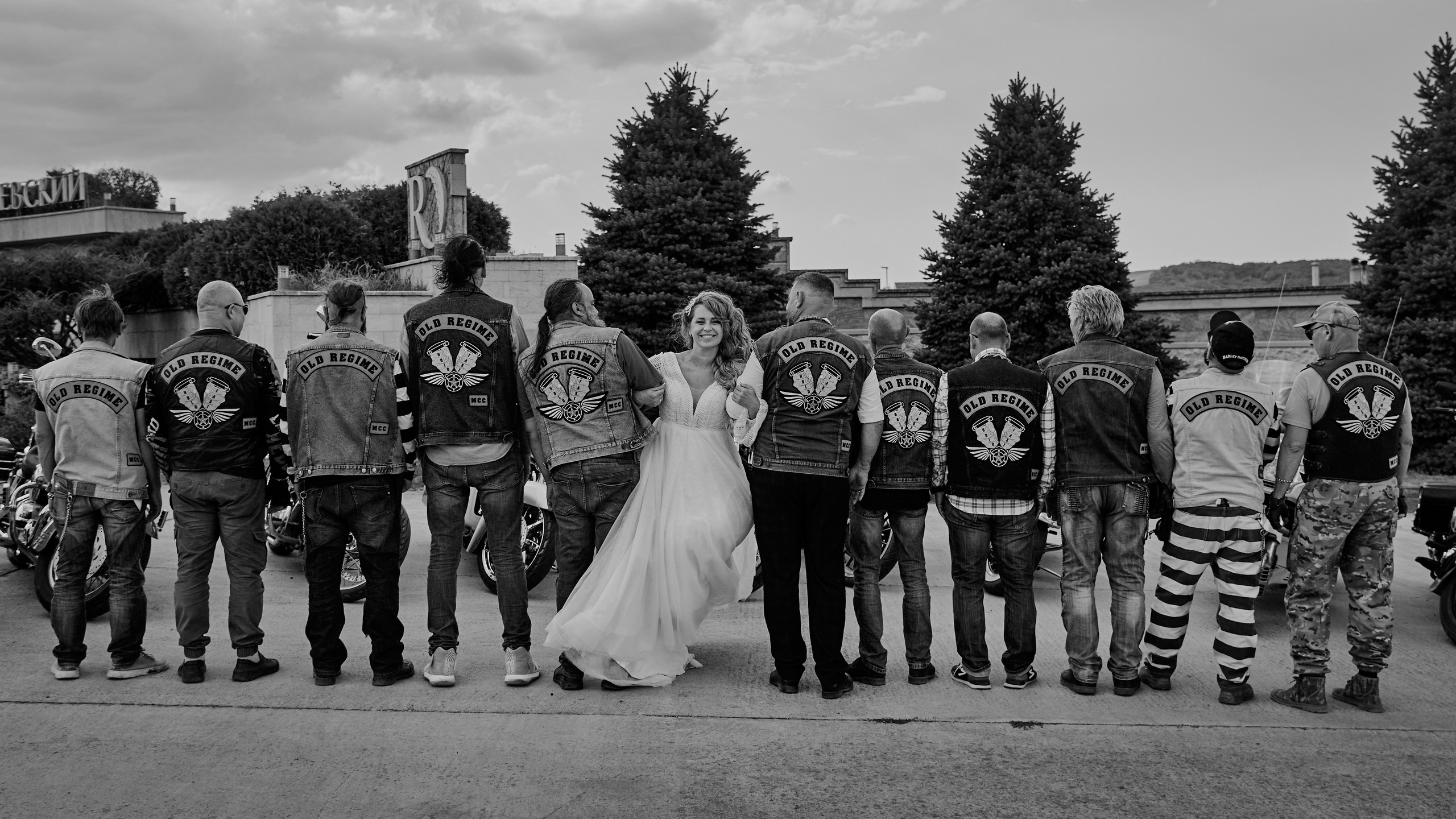 Байкерская свадебная фотосессия