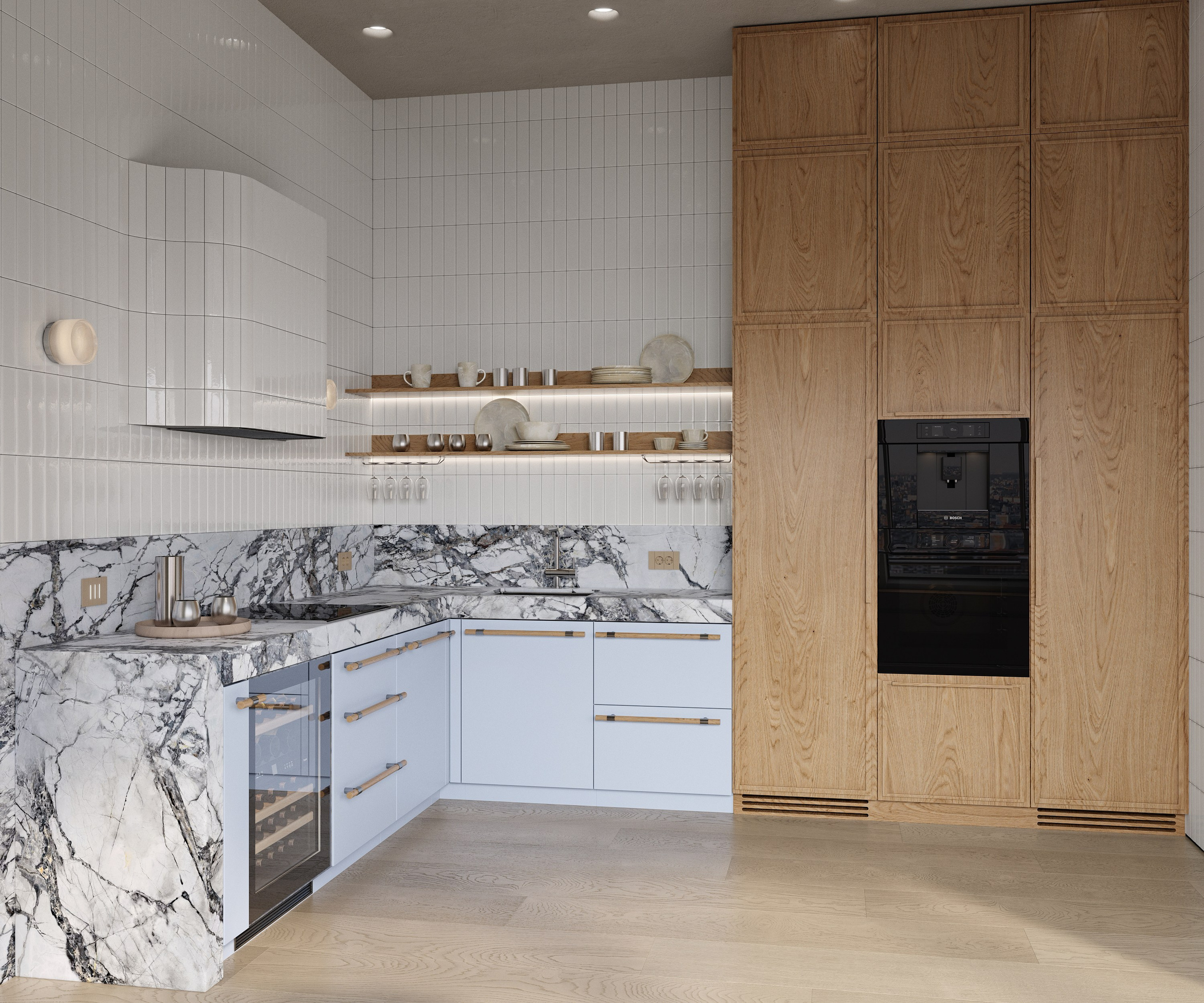 Kitchen and living | Design by Yuliya Shpeter. Interior visualisation | avocado.render