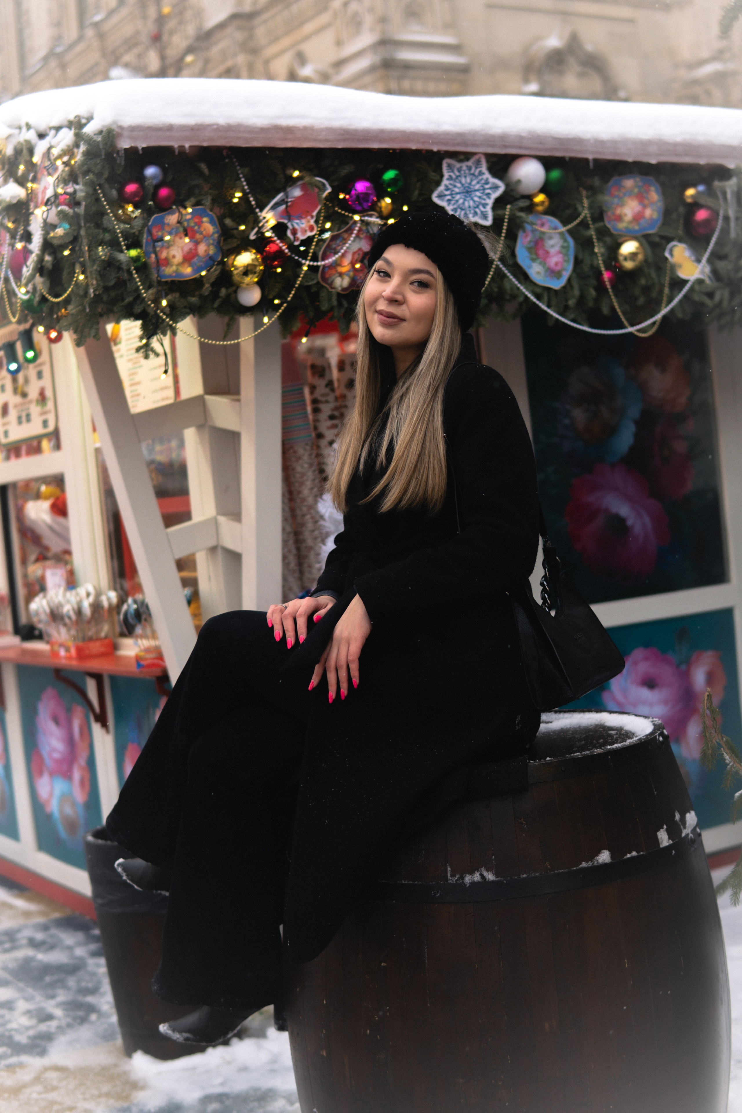 Зимняя фотосессия на Красной площади. Винтаж фото. Фотограф Наталья Воронина Москва