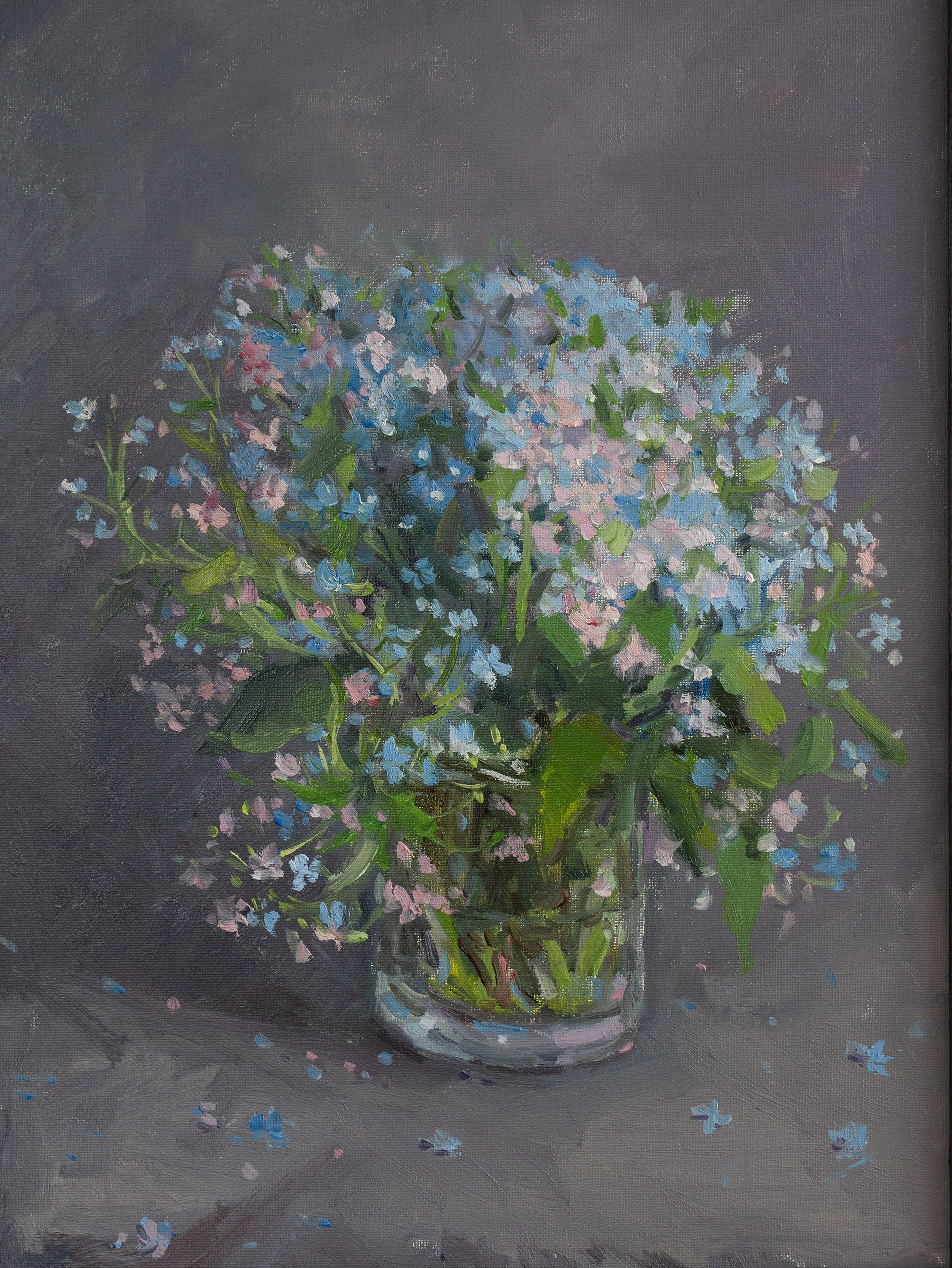 "Незабудки" холст на картоне,масло 40х30см, 2025