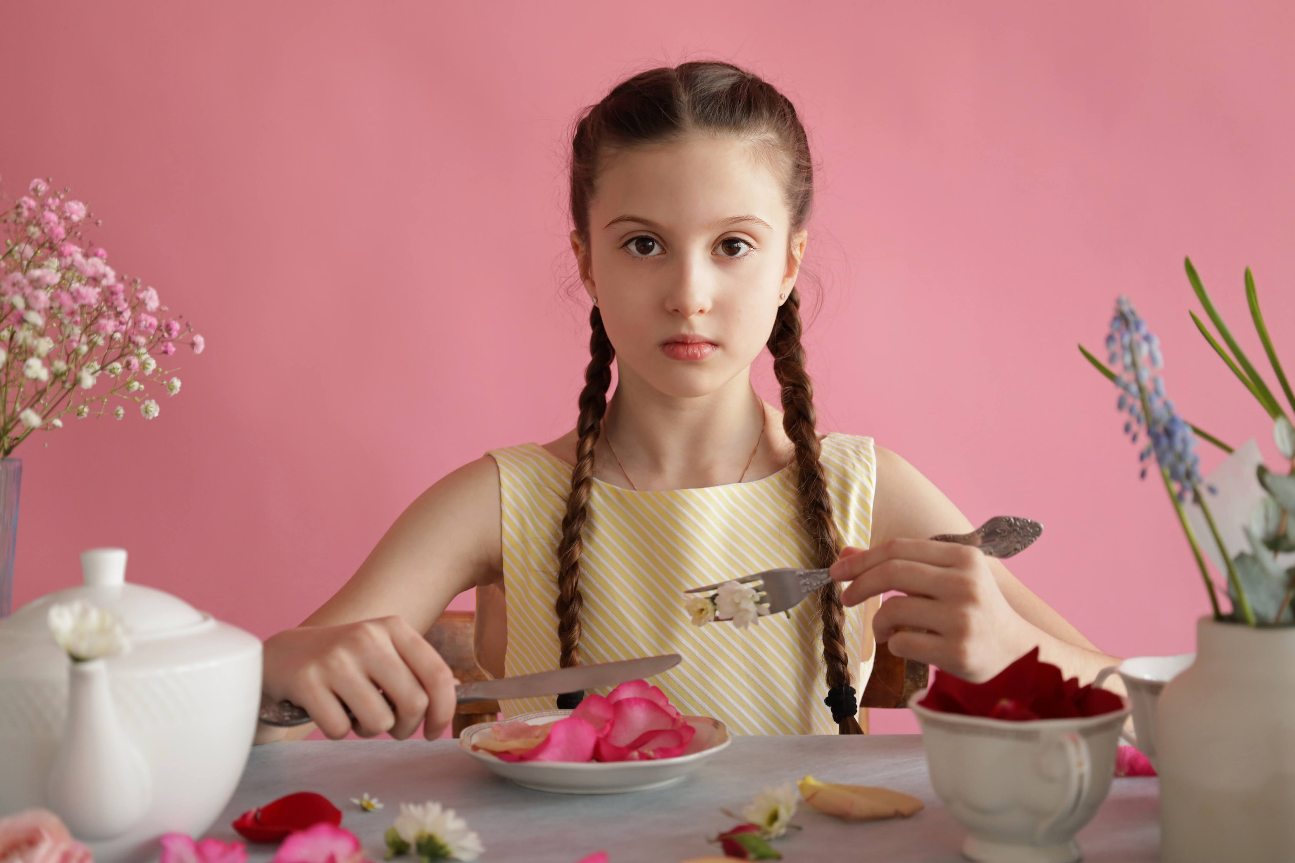 Фотосессия с цветами в фотостудии