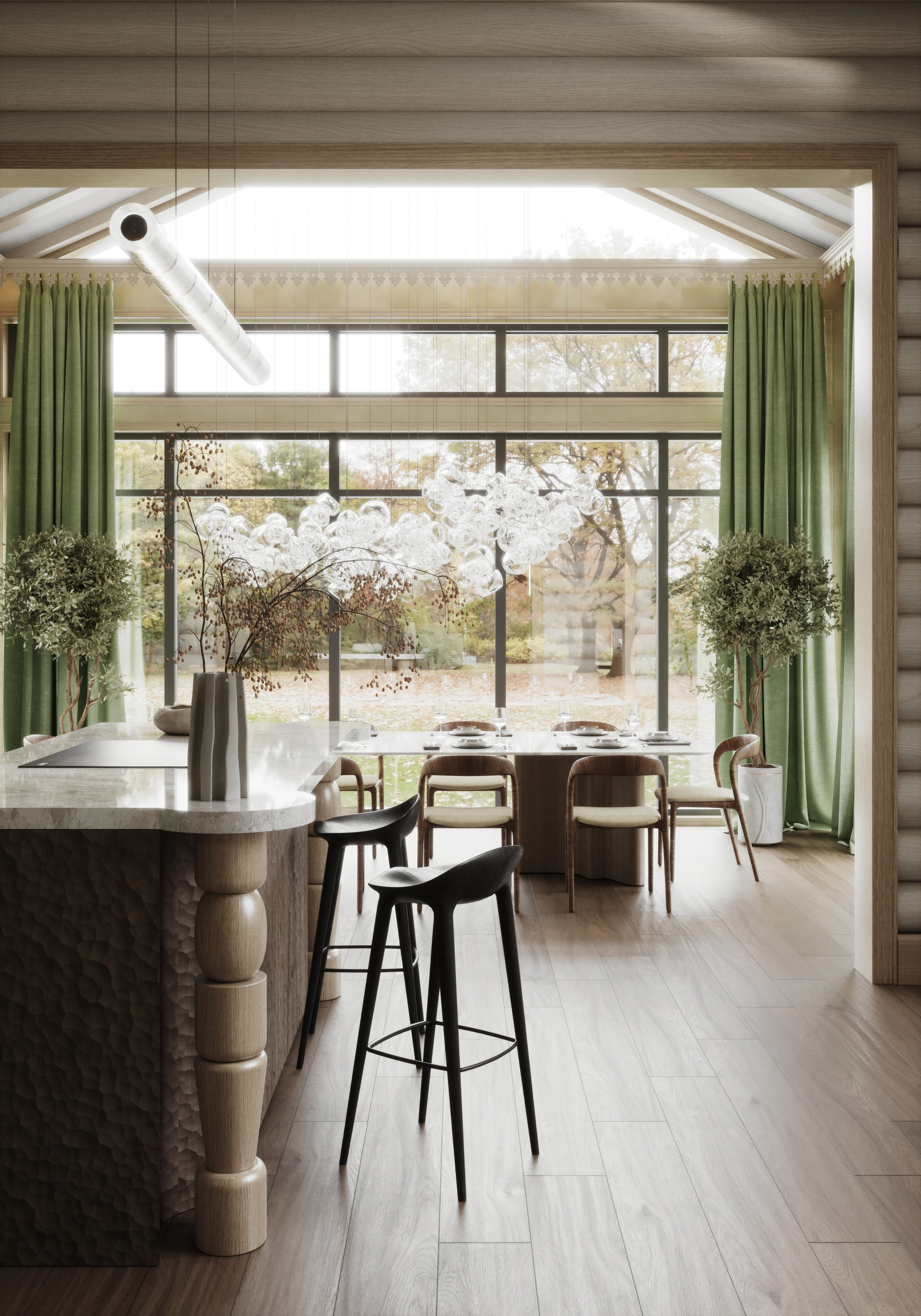 Country house Living-room & Kitchen | Ashe Home. Середа Юлия | Визуализация