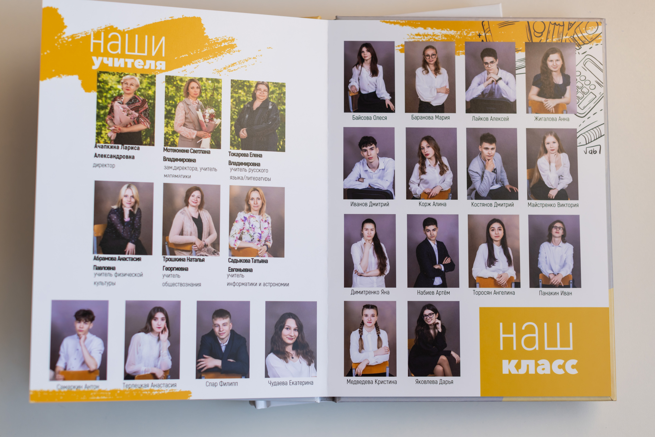 Фотоальбом «Желтый старшие классы». Семейный и детский фотограф. Выпускные фотоальбомы