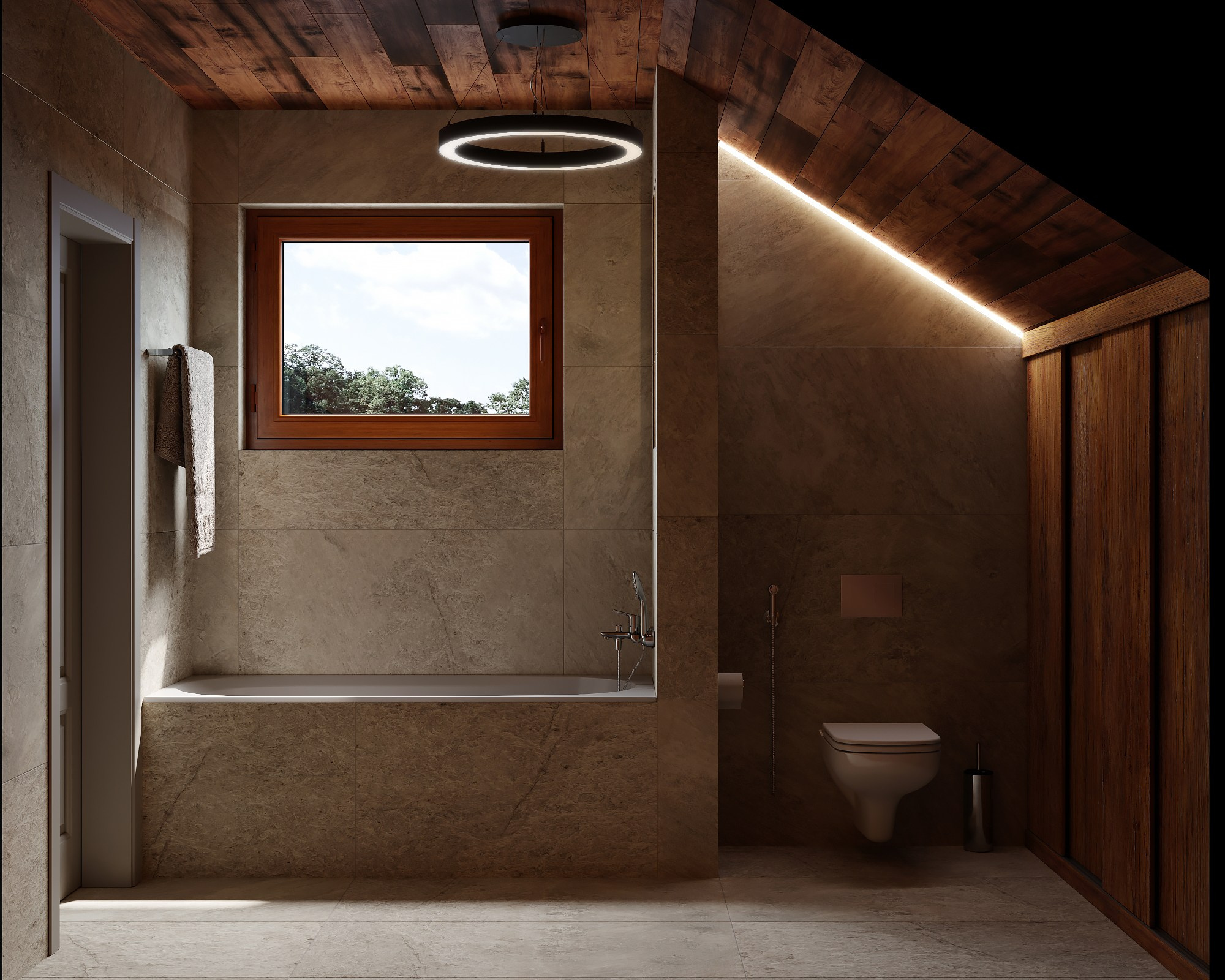 Визуализация санузлов в стиле «Рустик». Заказать 3d визуализацию интерьеров — Дарья Веденёва