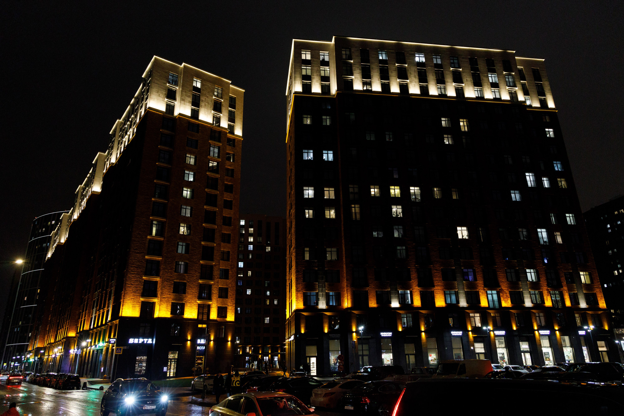 Подсветка зданий. Фотограф Денис Смирнов