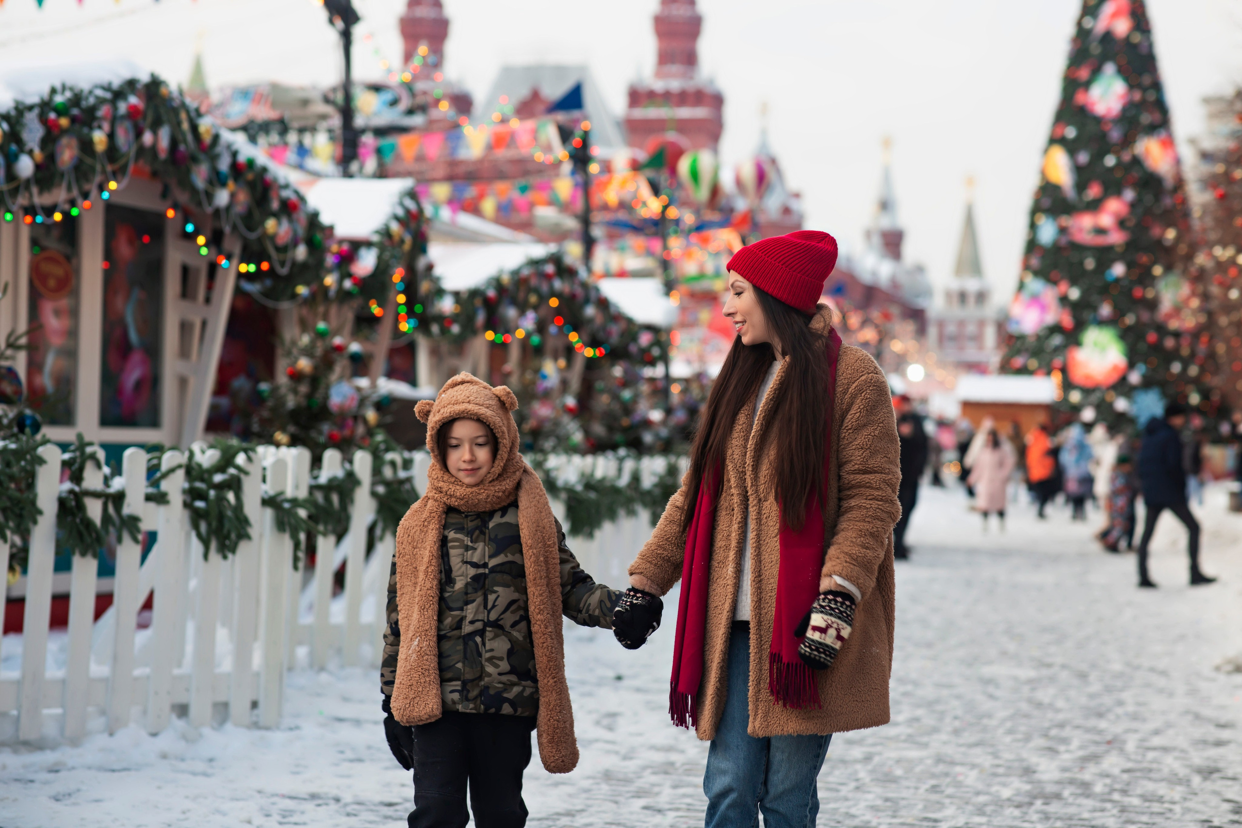 Новогодняя уличная фотосессия. Семейный и портретный фотограф в Москве Елена Флегант