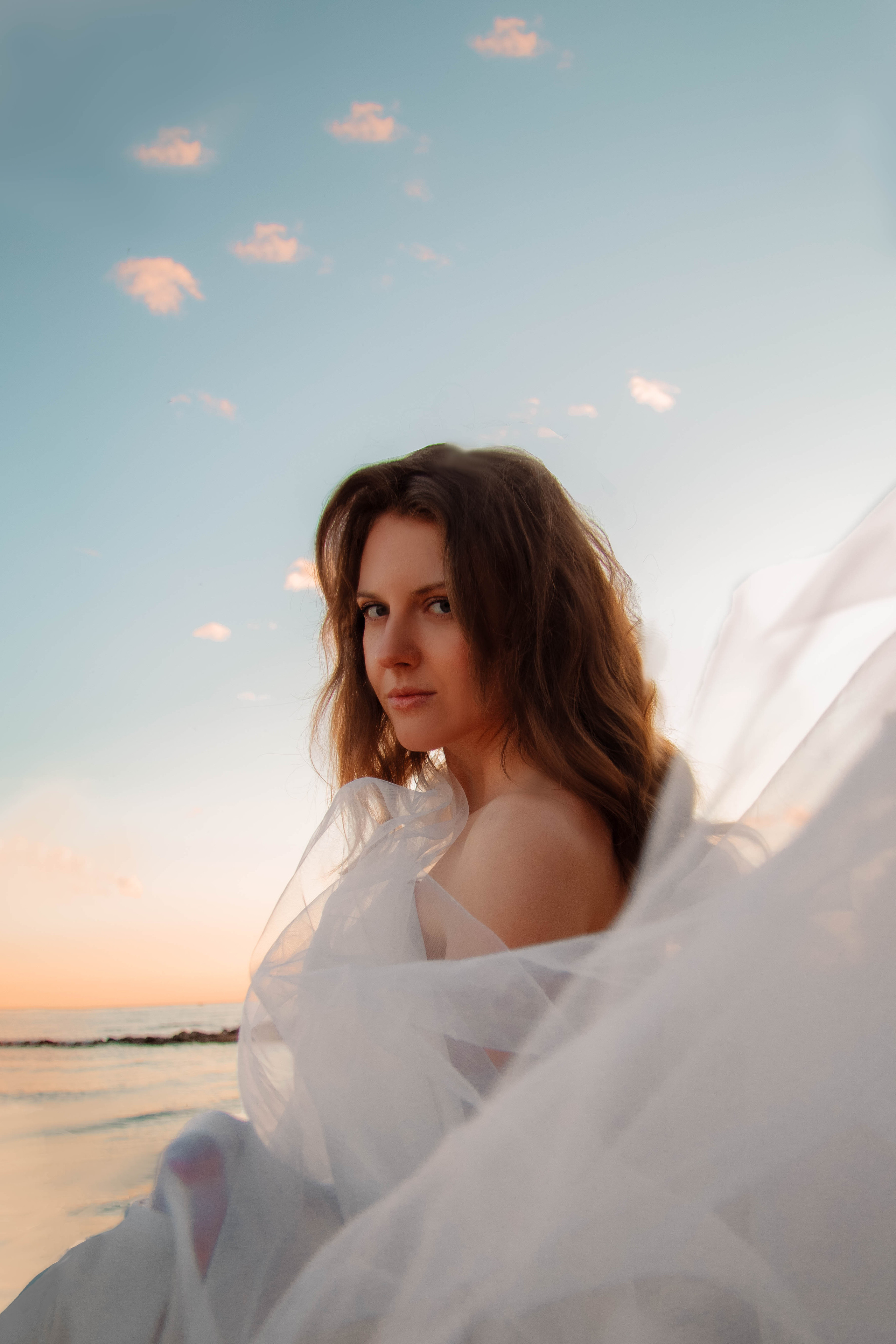 Фотосессия на пляже у залива Санкт-Петербург. Портретный фотограф в Санкт-Петербурге Анастасия Епифанова
